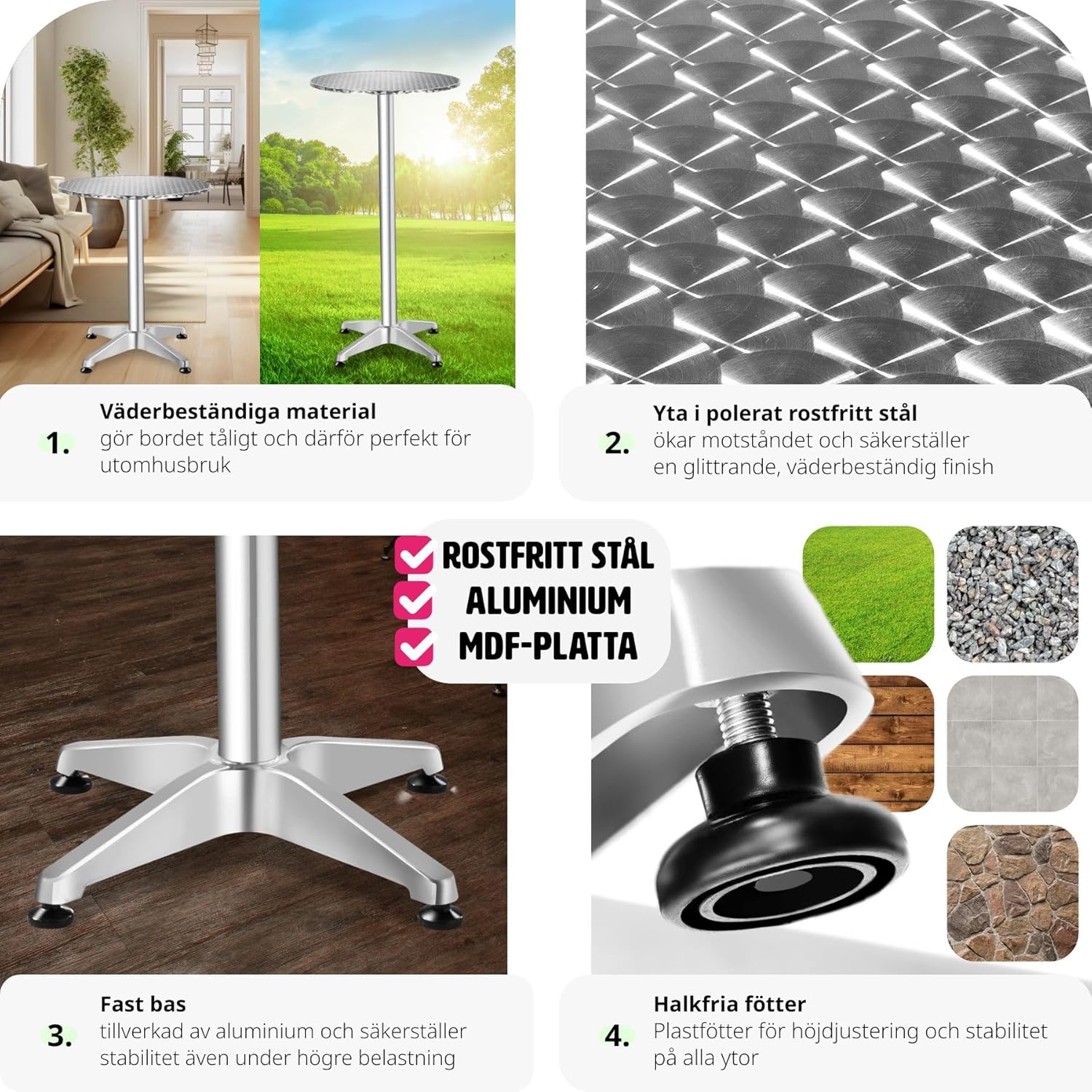 Image showing the table in an outdoor setting with water droplets, indicating weather resistance