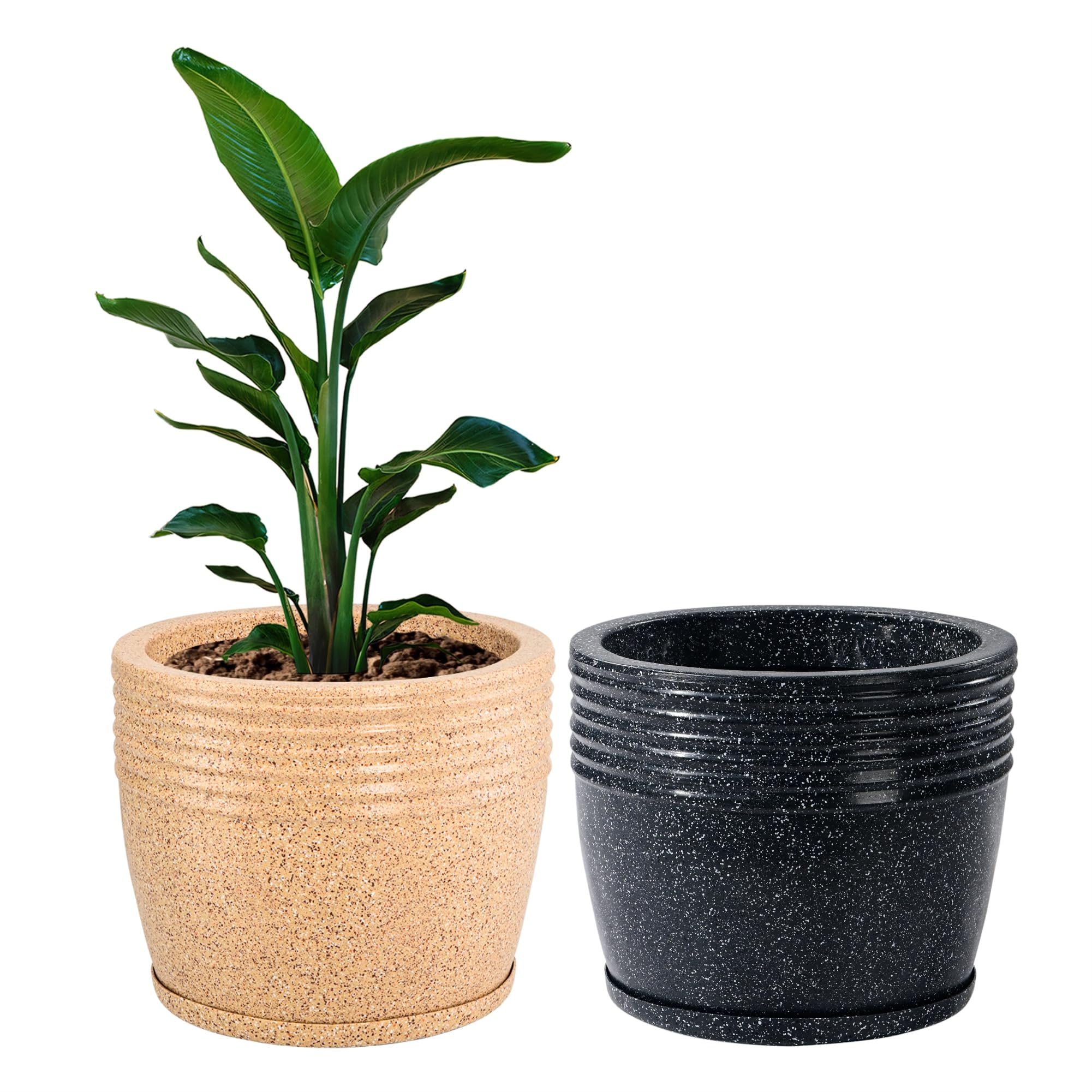 Big Size Flower Pots - 2 Pack, German Polymer -10 Big Size Flower Pots - 2 Pack, German Polymer -10