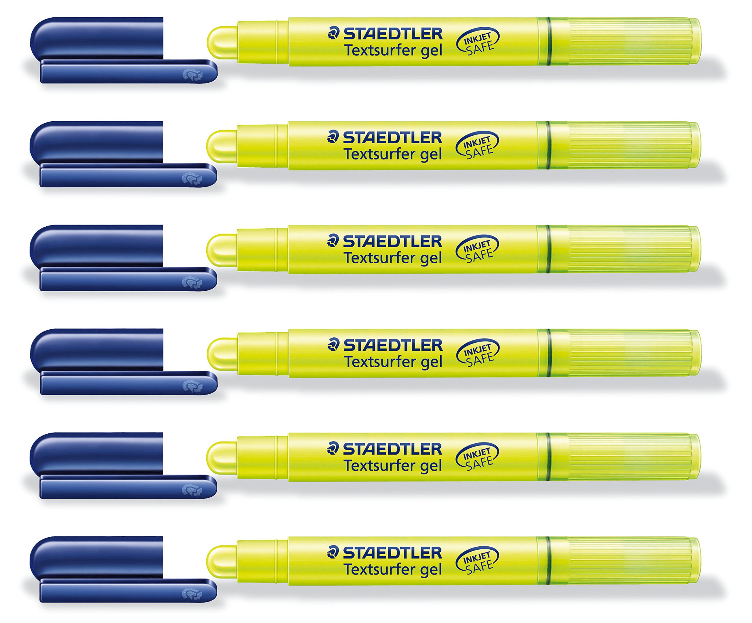 STAEDTLER Lot de 6 Surligneurs "Textsurfer gel" Tracé 3 mm Jaune