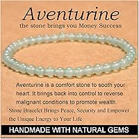Vista 23 de MASSIVE BEADS Pulsera elástica de yoga hecha a mano con piedra natural, cristal curativo, energía, regalos para adultos unisex de 0.157 in, 0.236
