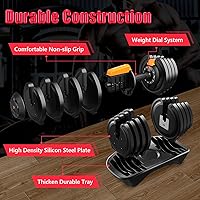 Vista 4 de Adjustable Dumbbell Set, 40LB to 3LB Weight Set, 12 Free Weights Adjustable Dumbbell Set for Home Gym with Tray 1-Sec Fast Adjustable for Men Women