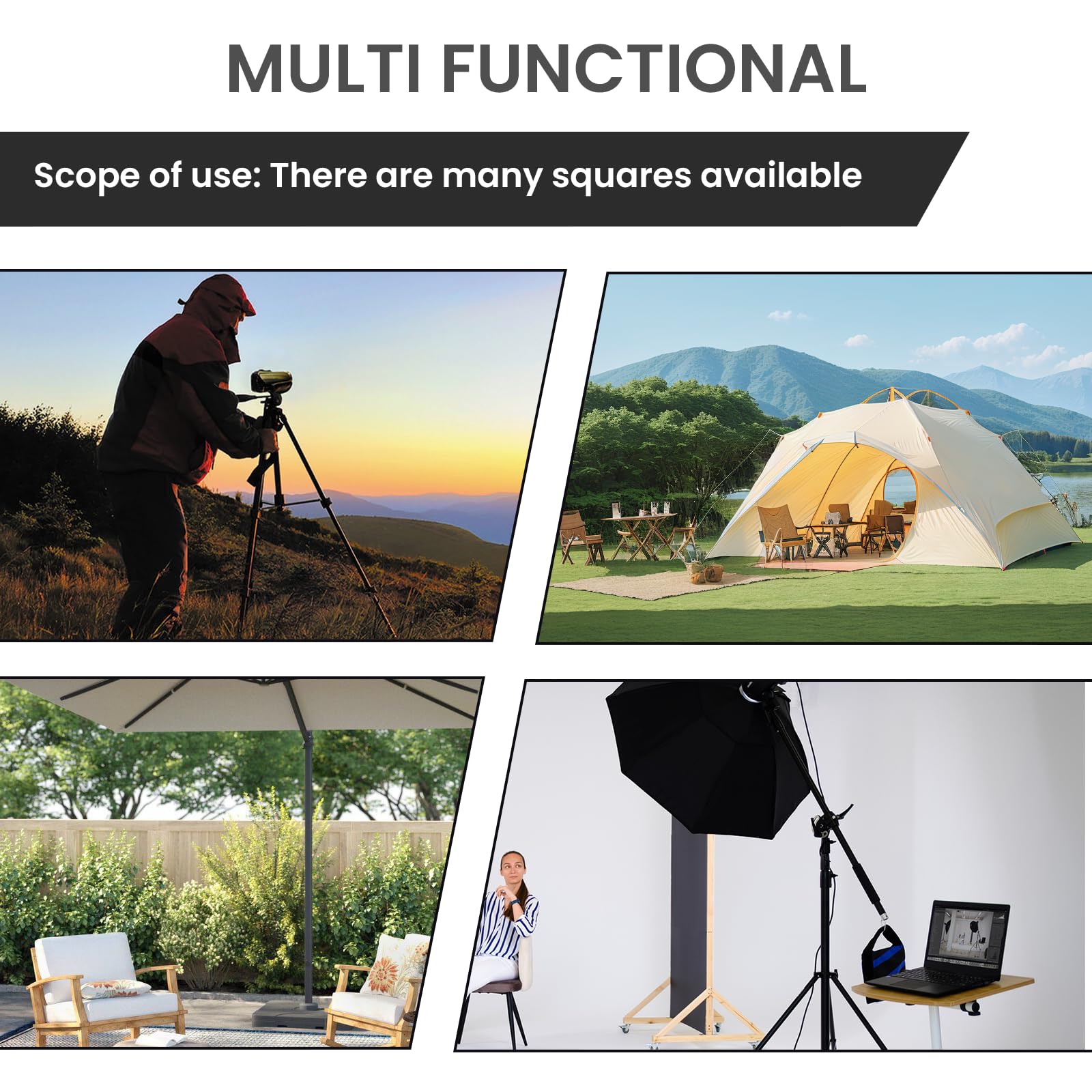 Sacos De Arena para Fotografía,4 Piezas Bolsas De Arena para Fotografía,Bolsa De Arena Vacía con Mosquetón,Bolsas De Peso Fotográficas para Fotografía,Pabellones,Trípodes,Carpas