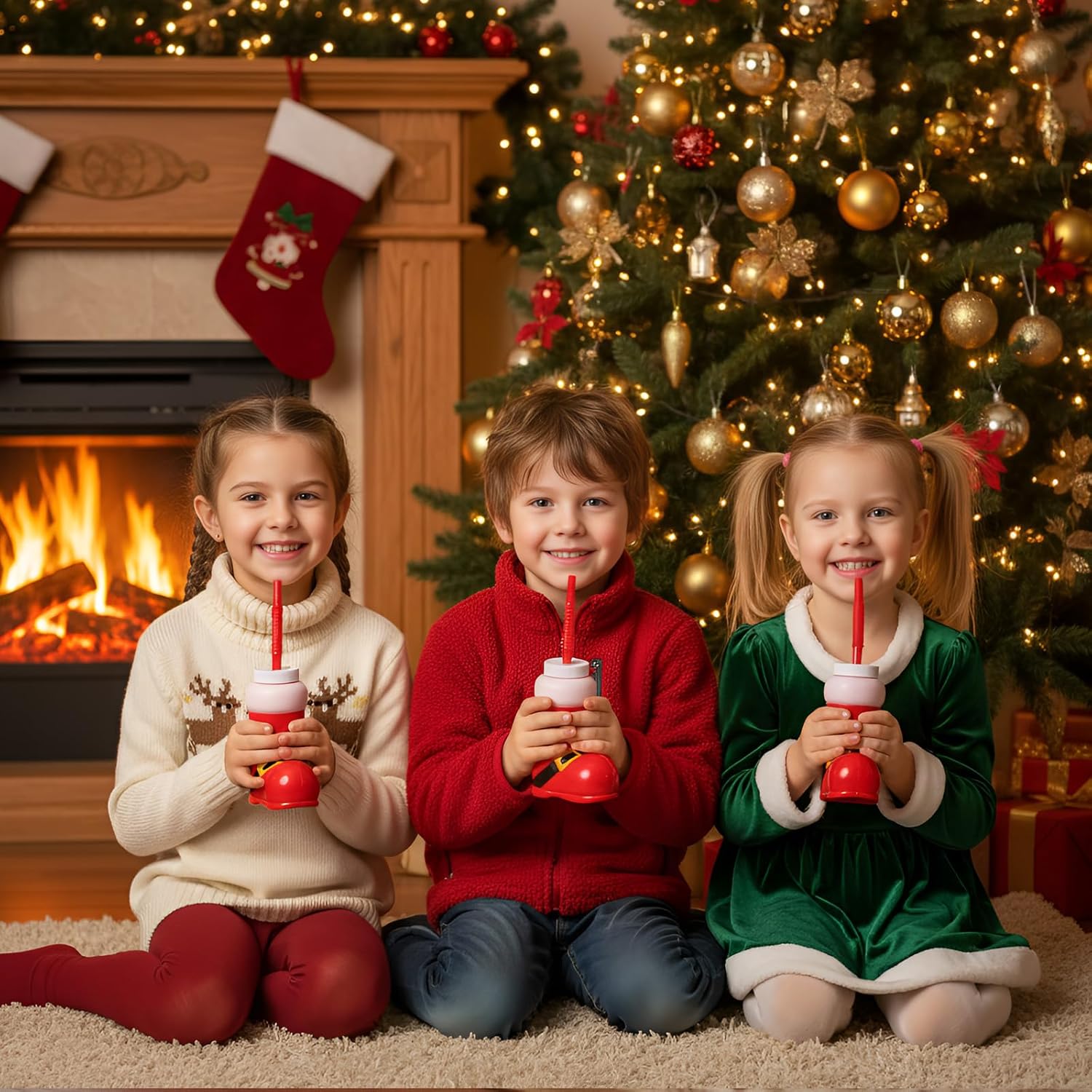 Hoolerry 24 Pack Christmas Santa Boot Cups with Lids and Straws Bulk 10 oz Santa Elf Boot Plastic Cups for Kids Novelty Party Supplies Winter Holiday Xmas Party Favors Birthday Gift - Image 6