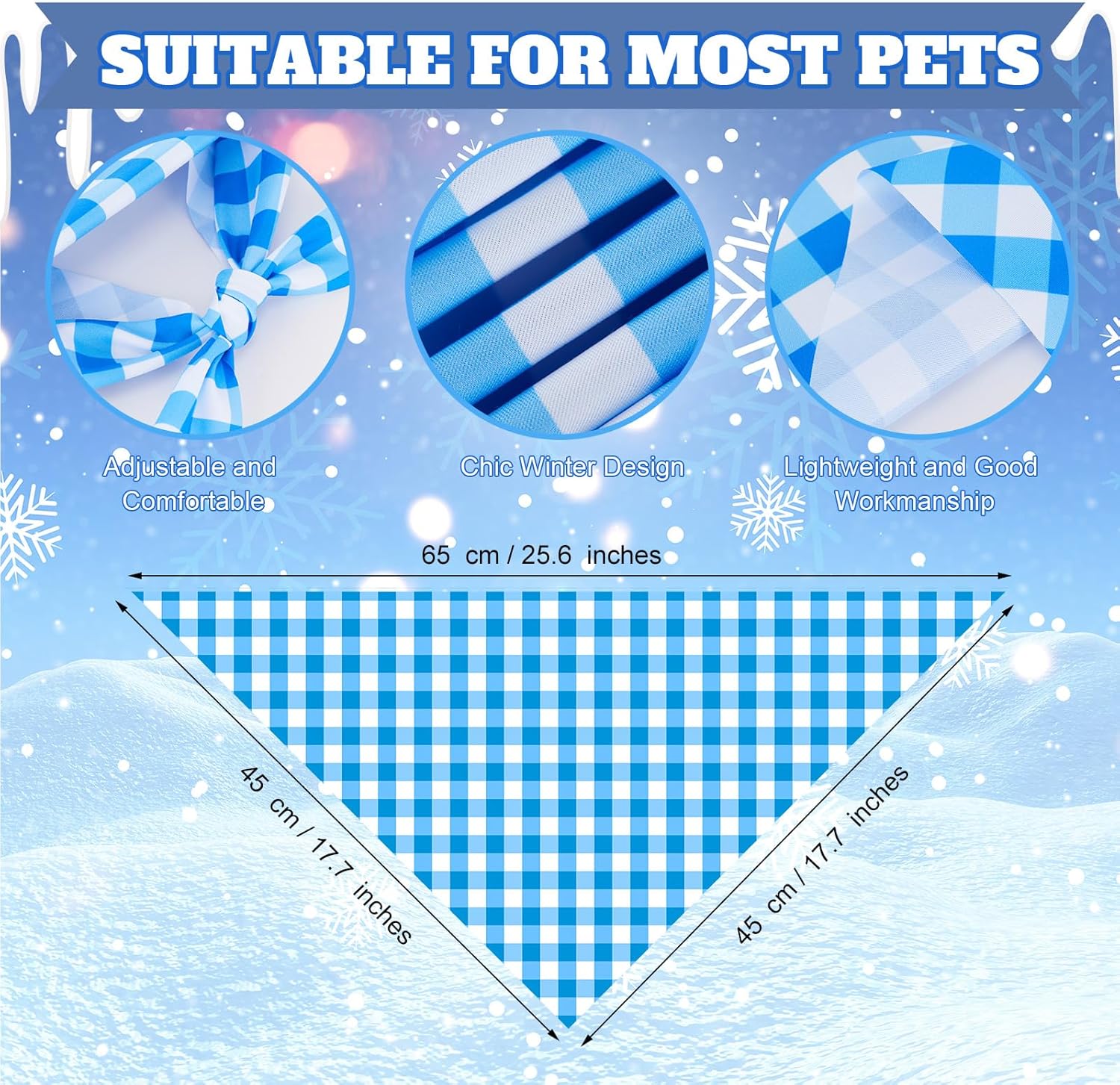 Abbylike 100 Pcs Plaid Dog Bandanas Bulk Blue Checkered Bandanas for Dogs Triangle Kerchief Bibs Scarf Set for Pet Holiday Party Costume Photo Props Accessories Pet Shops, 25 Styles