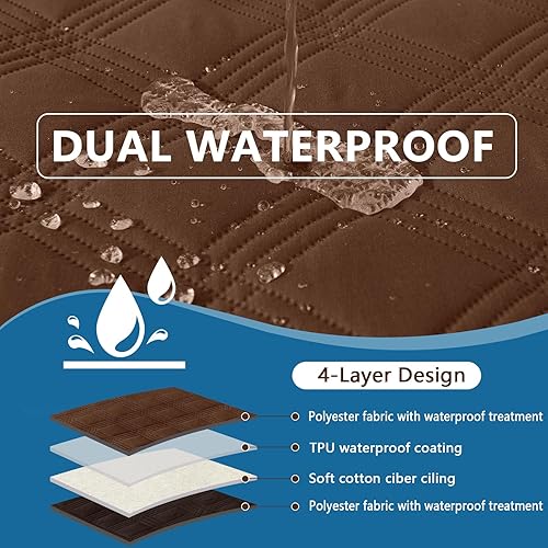 Miniatura 2 de hyha Manta impermeable para perro, manta reversible para mascotas, funda de sofá suave lavable para perros, funda impermeable para sofá para