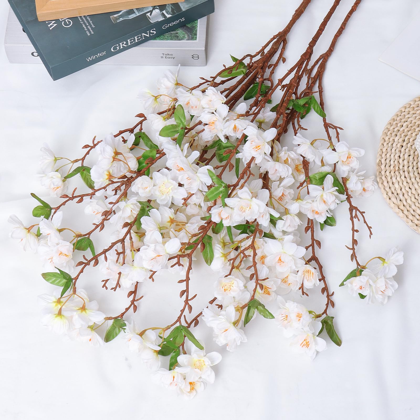 Amazon.de: MEIVINES 4 Stck Knstliche Kirschbltenzweige Deko 92cm Lang  Knstliche Blumen Kirschzweige Weie Kunstblumen Frhlingsblumen  Seidenblumen wie echt fr Zuhause Tisch Hochzeits Dekoration