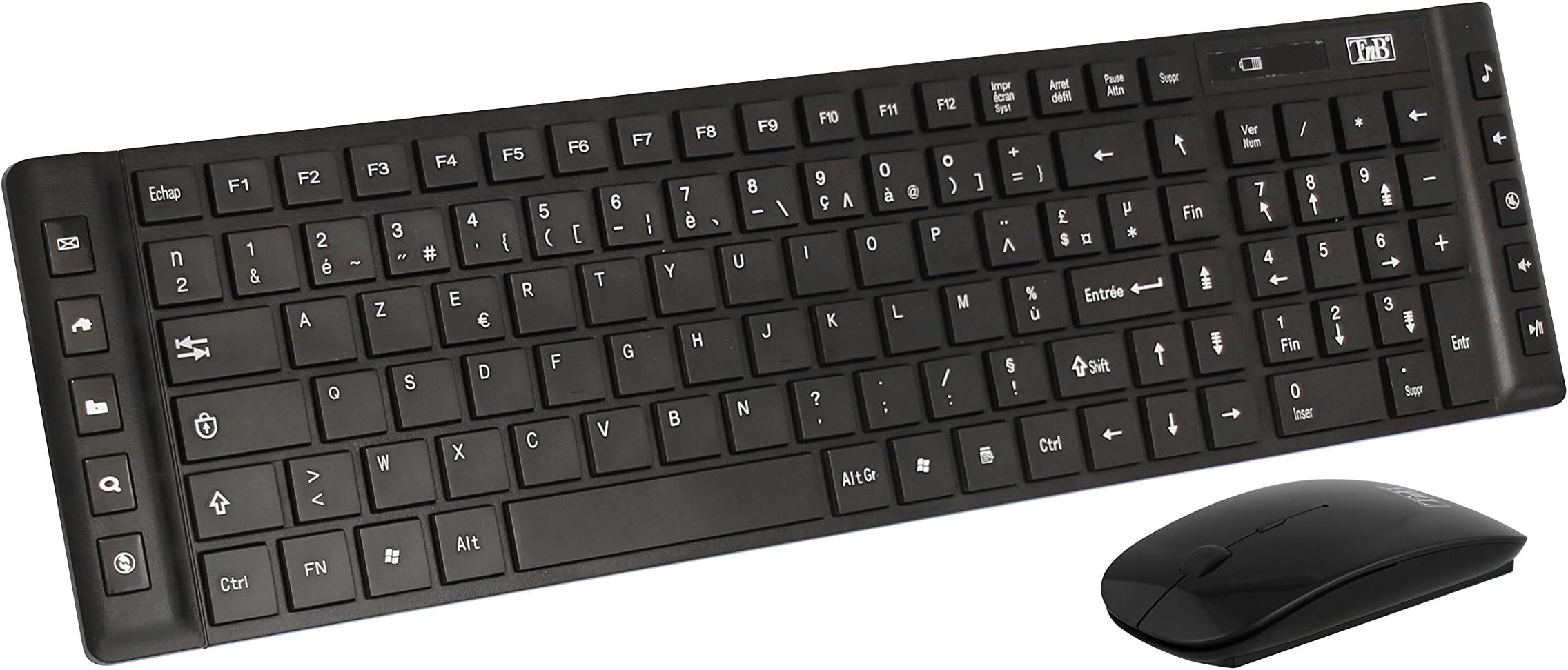 T'nB KBSCBK Streamline Kit including USB Wireless Keyboard with Wireless Mouse 1,000 dpi Black [French Keyboard Layout]
