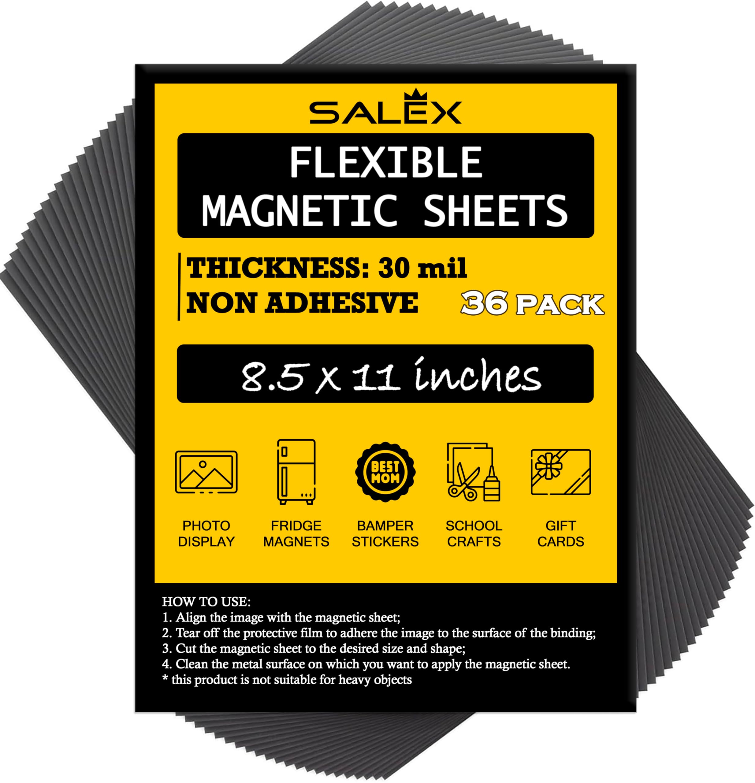 Photo 1 of Magnetic Sheets Non-Adhesive 8.5" x 11" 30 mil - Flexible Magnets, 36 Pack
