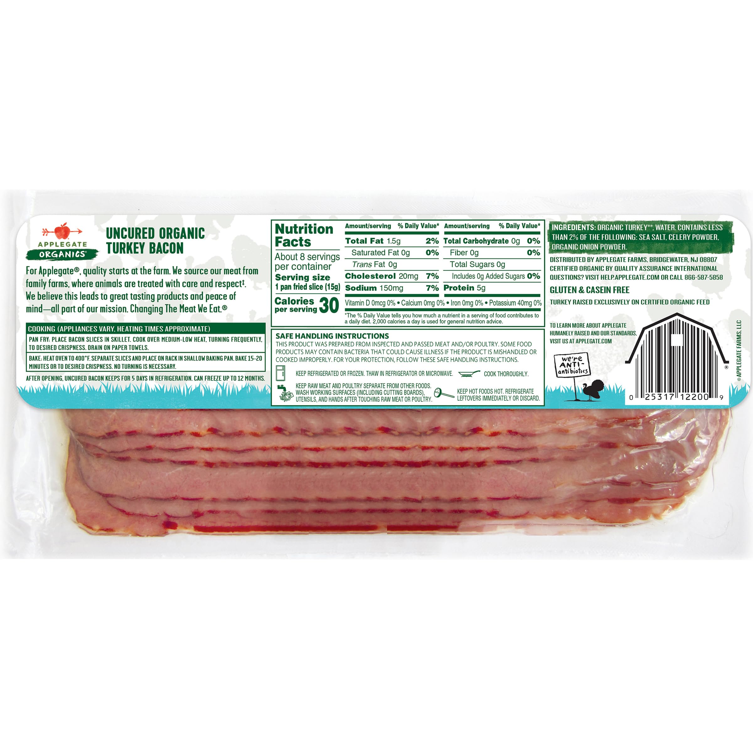 Applegate Organic Hickory Smoked Uncured Turkey Bacon 8oz — view 5