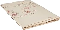 Vista 6 de Violet Linen Mantel de diseño renacentista bordado blanco/crema 70 x 105 pulgadas