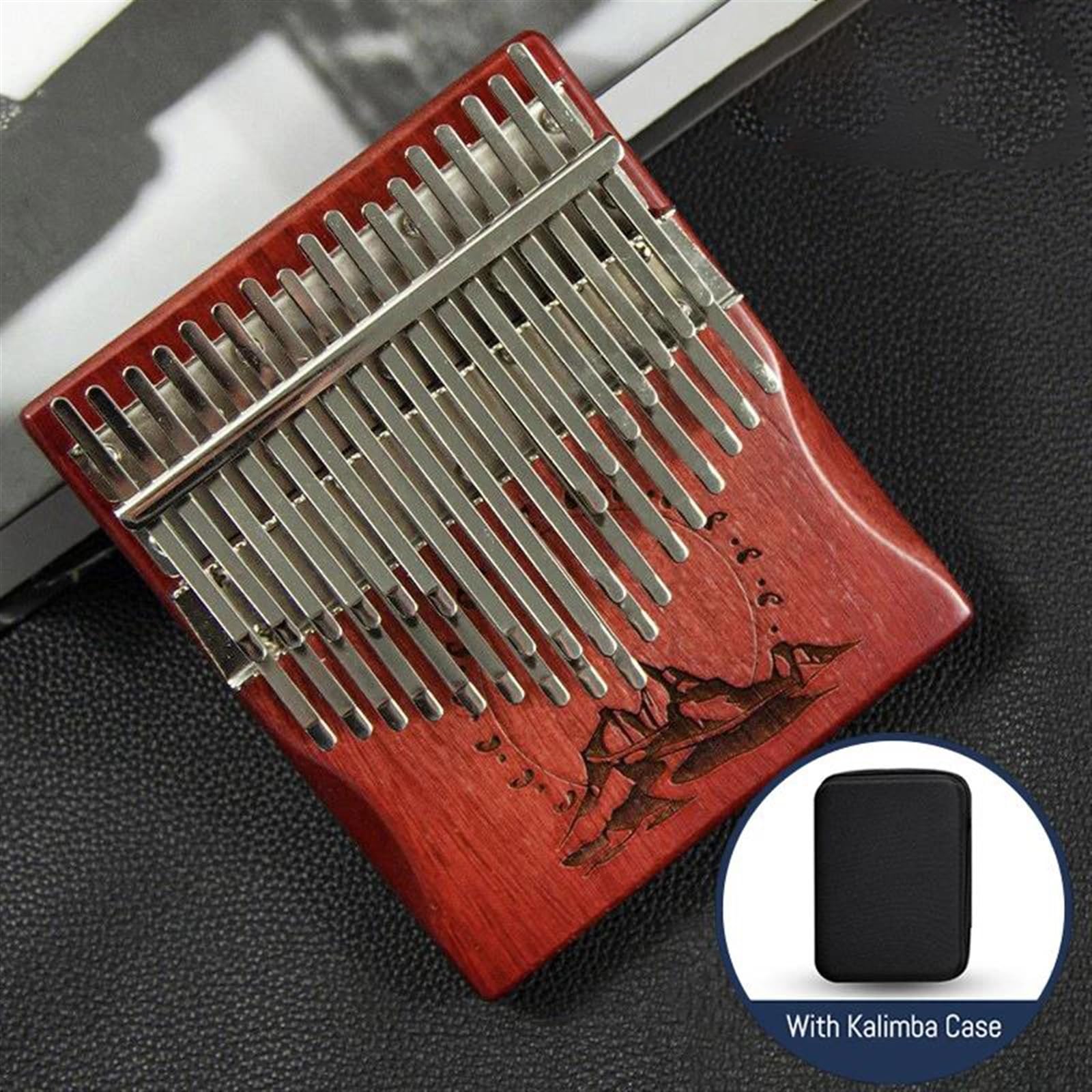 Kalimba Instrument Kalimba Chromatique À 34 Touches Piano À Pouce En Bois Massif Instruments Musicaux Avec Accessoires Cadeaux Pour Adultes Débutants(A)