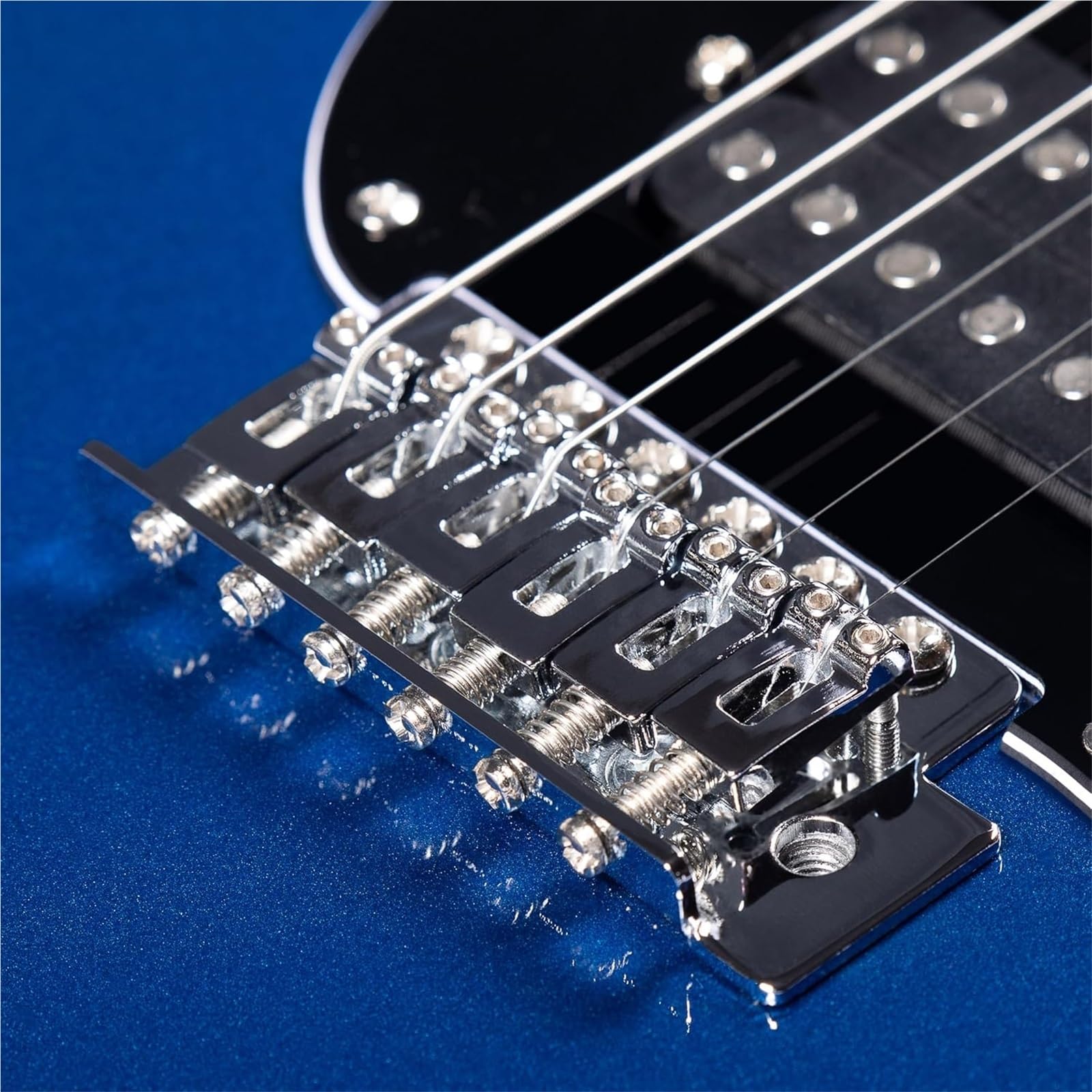 Gitary Elektryczne Pełnowymiarowe Ciemnoniebieska Gitara Elektryczna 7 Strun Korpus Z Drewna Paulowni