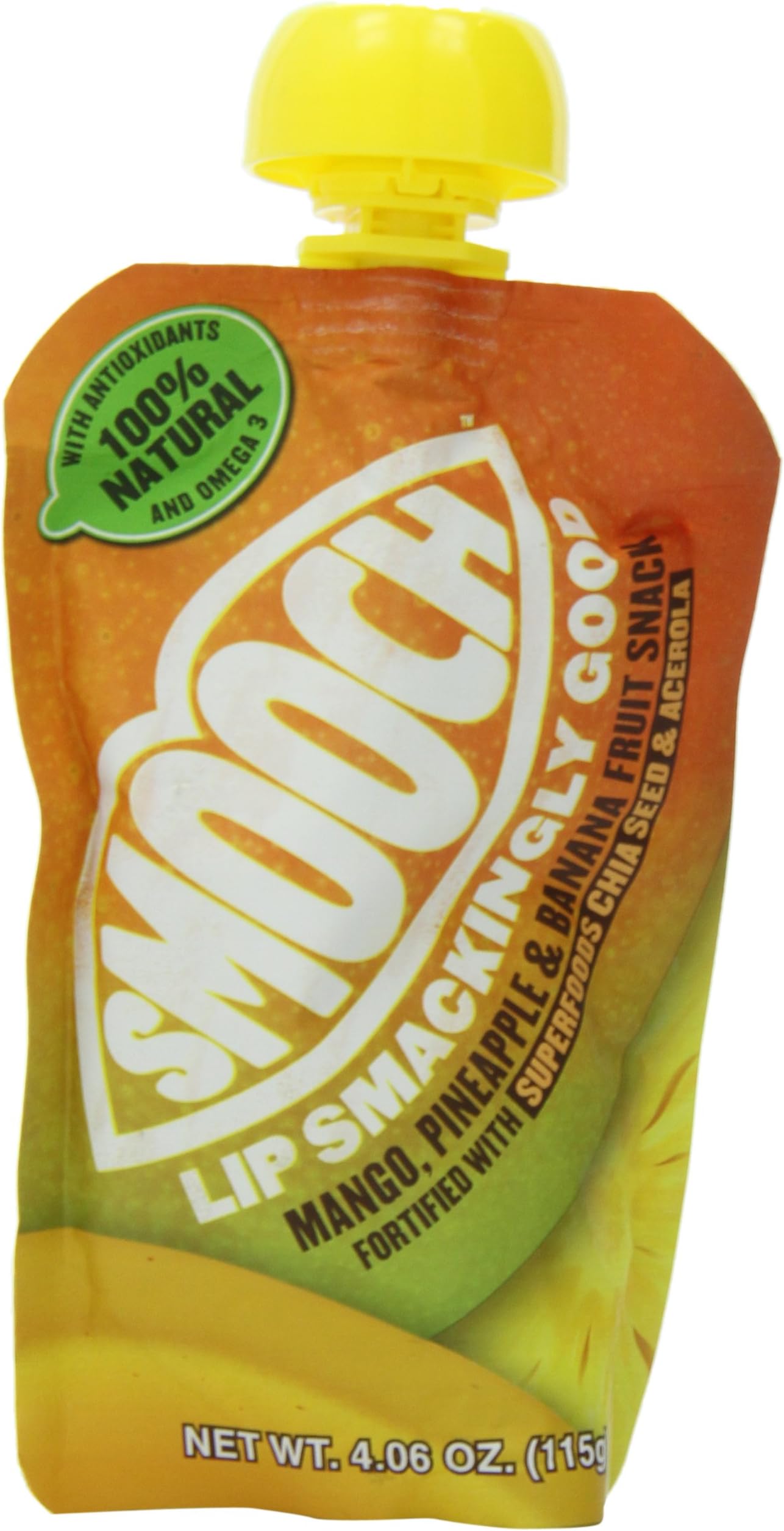 Smooch Fruit Snack, Mango, Pineapple and Banana, 4.06 Ounce (Pack of 12)