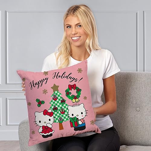 Northwest Almohada Hello Kitty, 18 x 18 pulgadas, muérdago