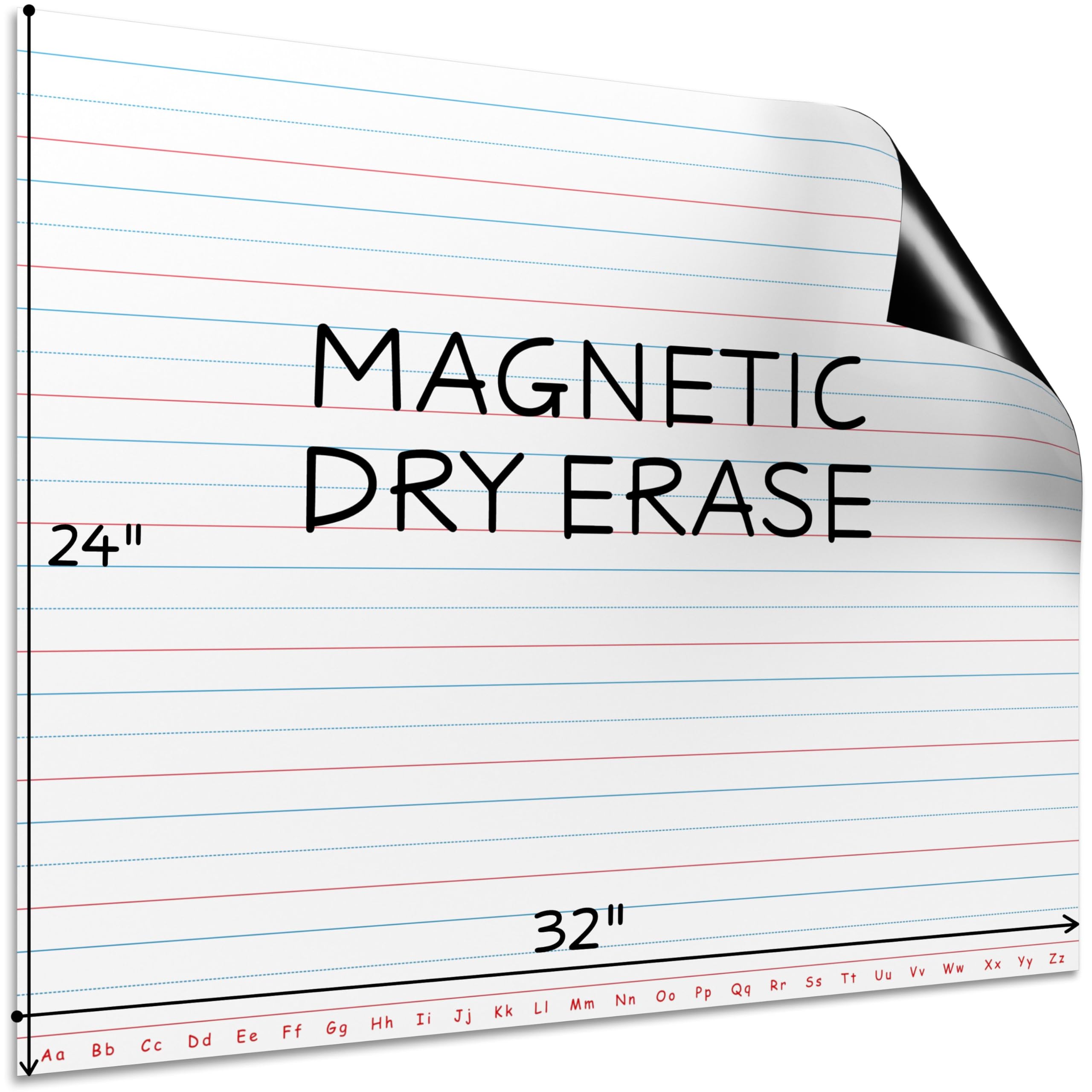 SCRIBBLEDO 30"x24" Large Magnetic Notebook Paper For Classroom Elementary Classroom Must Haves for Teachers Elementary Giant Dry Erase Magnetic Lined Paper for Whiteboard Third Fifth Grade Handwriting - Image 9