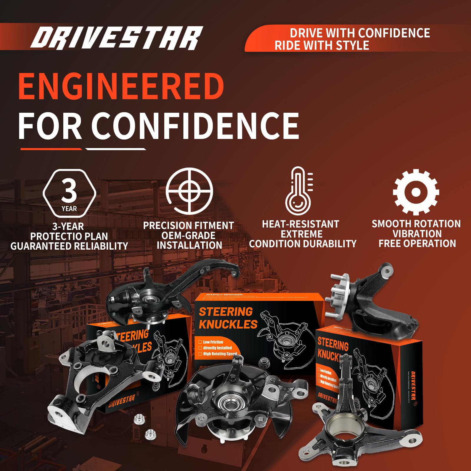 Amazon.co.jp: DRIVESTAR 697-923 フロントステアリングナックル 右