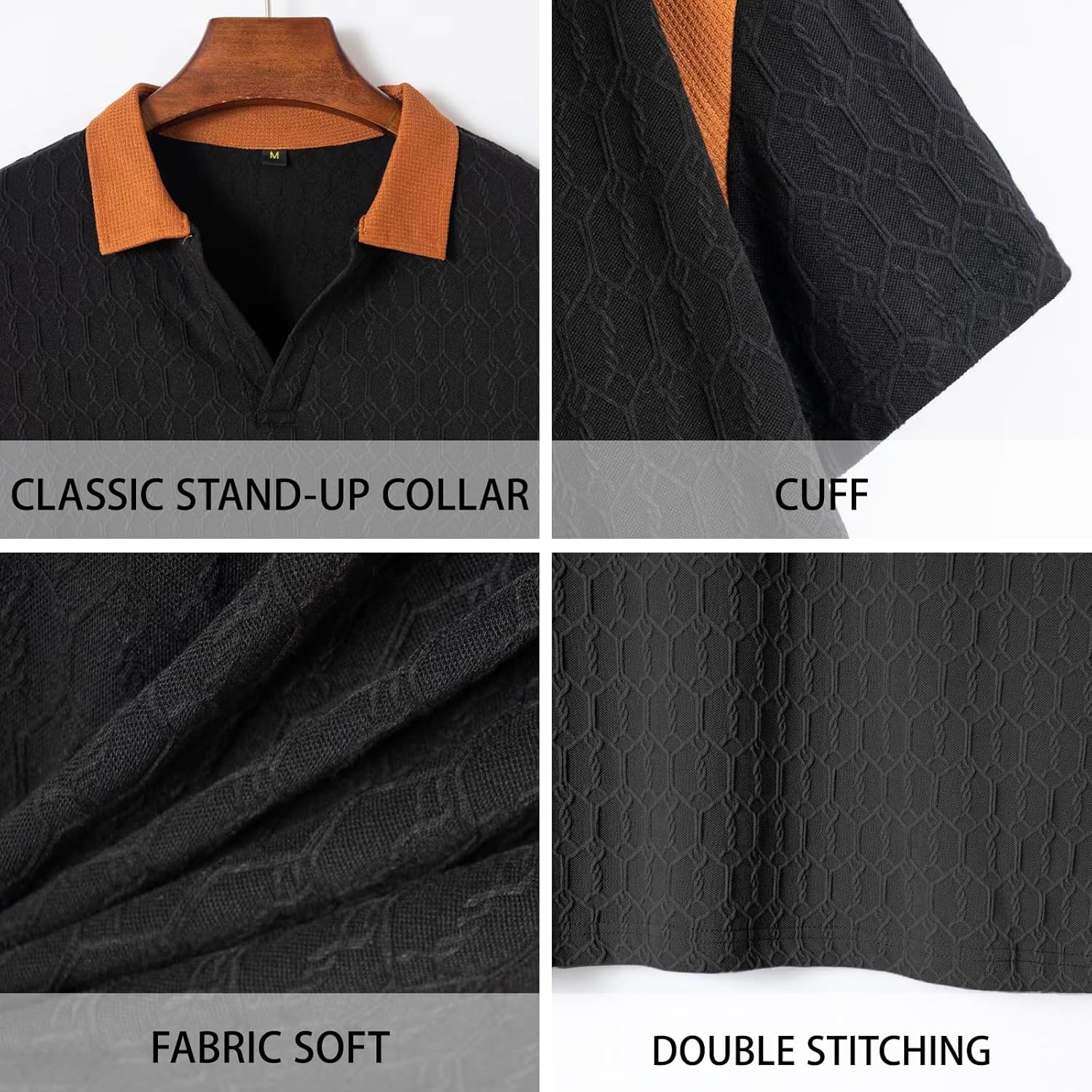 Men's Waffle Polo Shirts Short Sleeve V Neck Casual Lightweight Tops Summer Slim Fit Golf Shirts with Pocket 2026 - Image 6