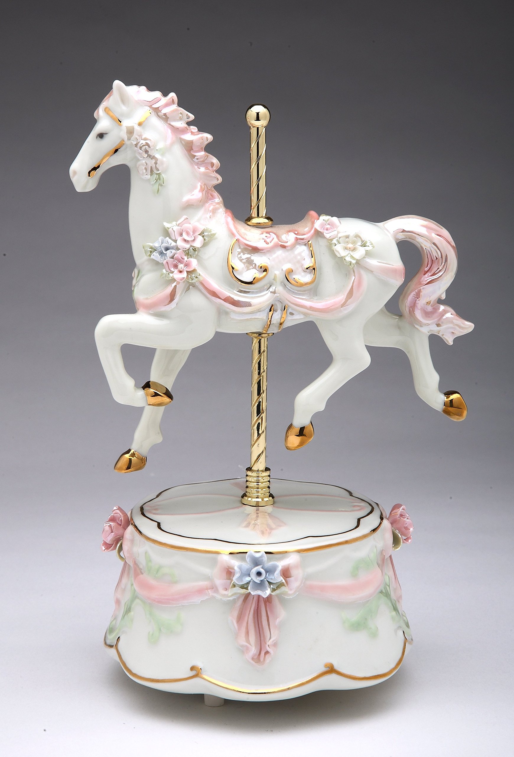 Amazon.co.jp: Cosmos Gifts 80039 高級磁器 ピンク 回転木馬 バラ付き