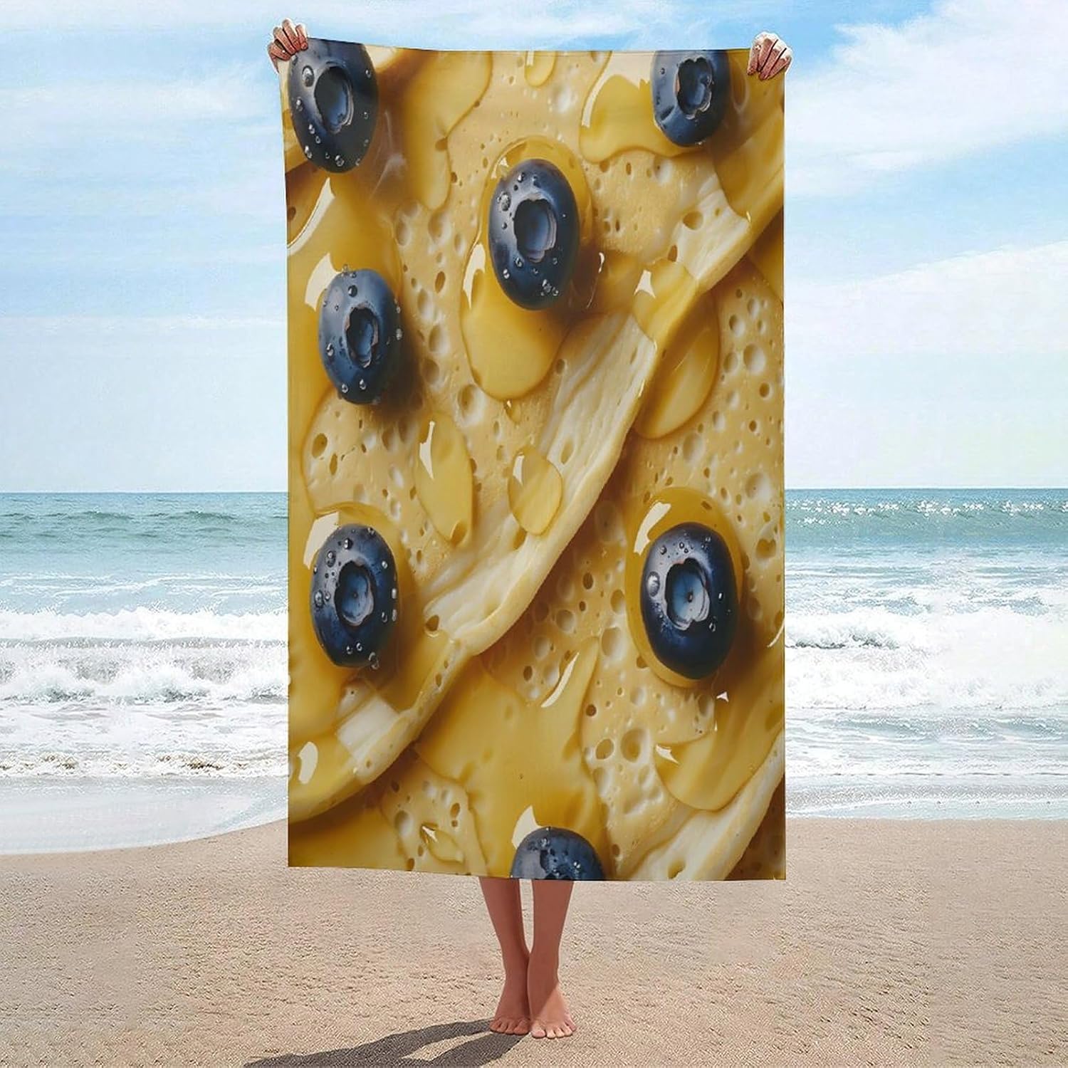 Blueberry Pancakes Bath Towel Beach Towels Quick Dry Oversized Bath Blanket Highly Absorbent Towel for Women Men 160x80cm