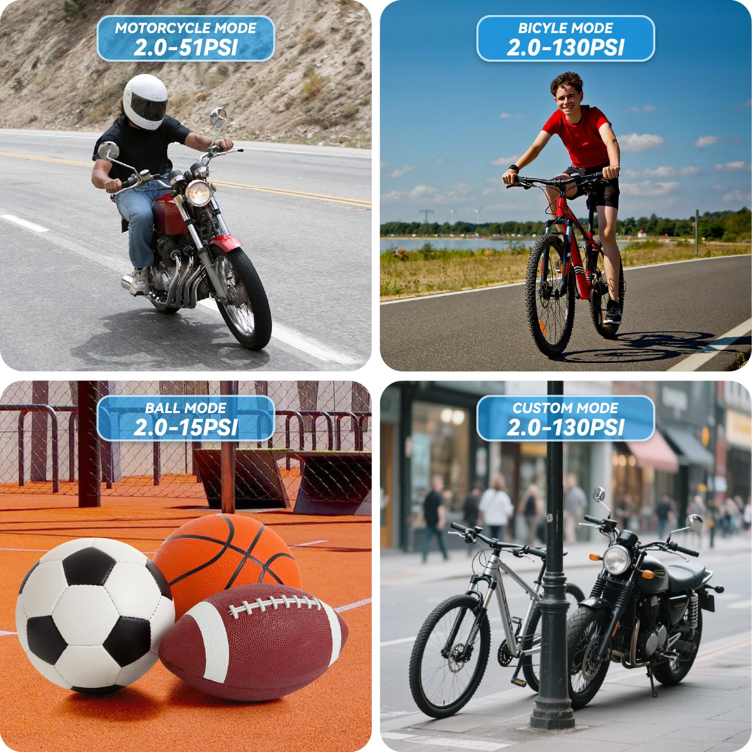 Pompe a Velo Electrique 150psi avec Manomètre Numérique, Mini Pompe Velo pour Vélo Route VTT Moto