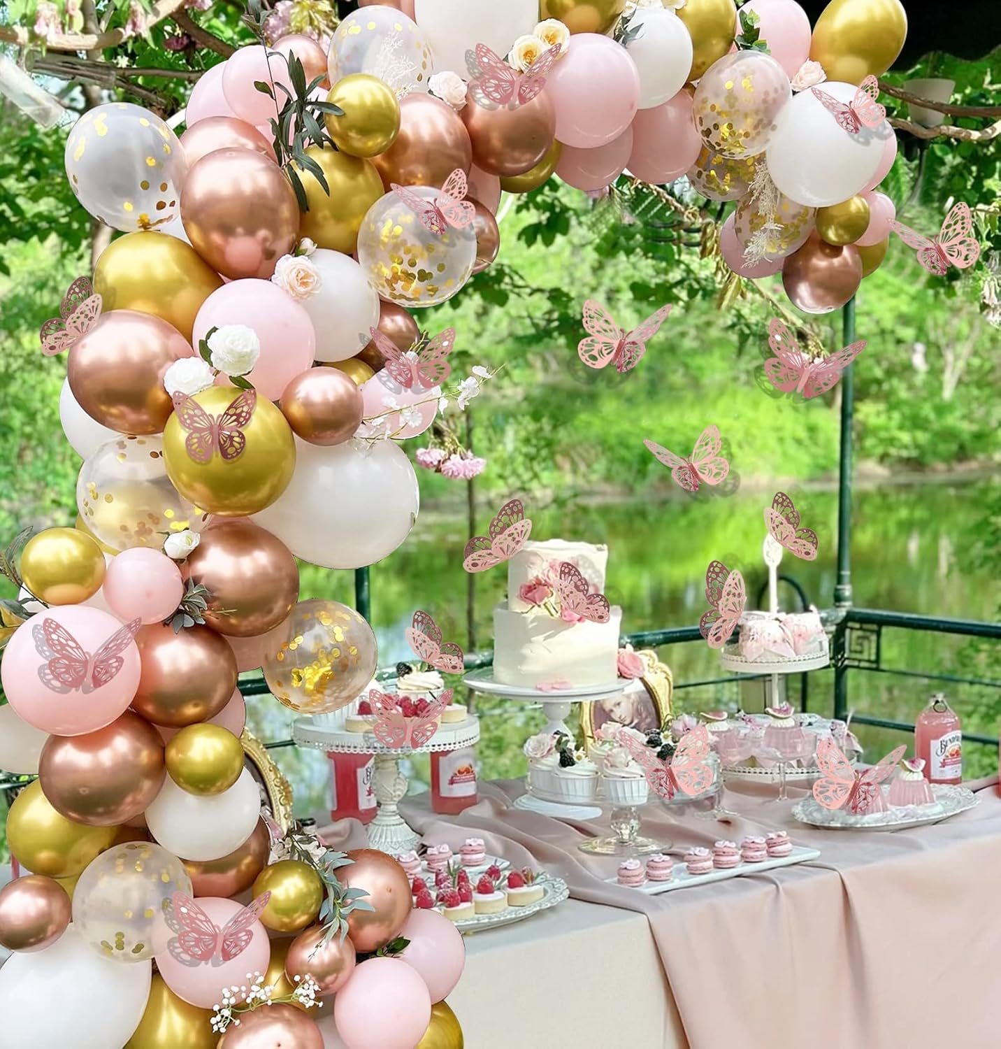 Rose Gold Balloon Arch Kit, 155 Pack Different Sizes Rose