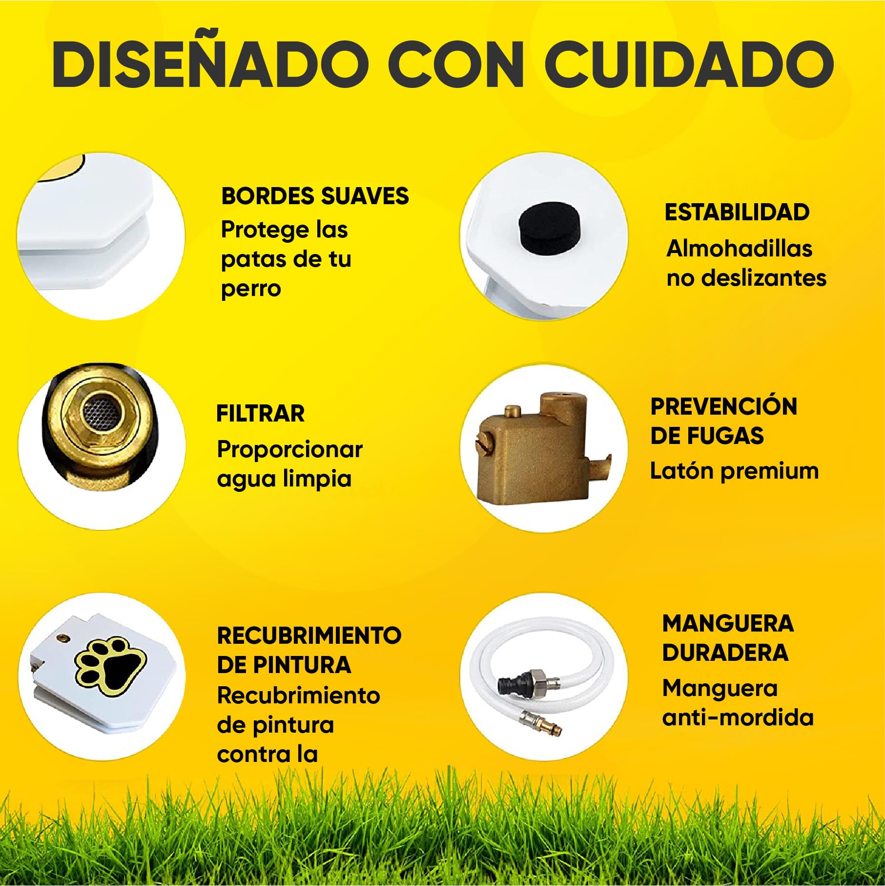 Genovation Aspersor de Agua para Mascotas al Aire Libre fácil Activado Perro Fuente de Agua Juguete