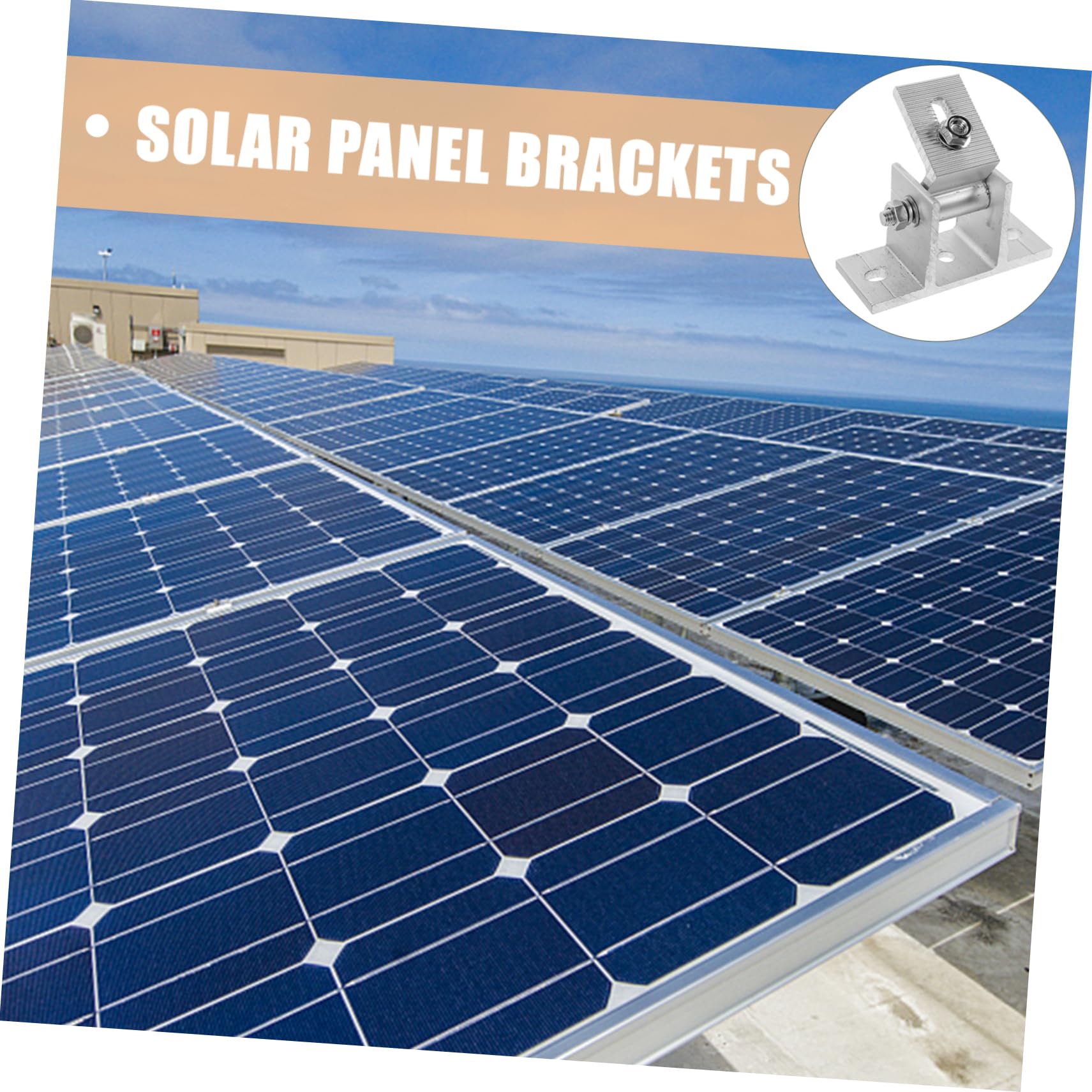 Supporto di Montaggio per Pannello Solare Struttura Stabile e Resistente alla Ruggine e Viti per Legno in Lega di Alluminio Inclinazione Regolabile 4 Pezzi Pad in Gomma