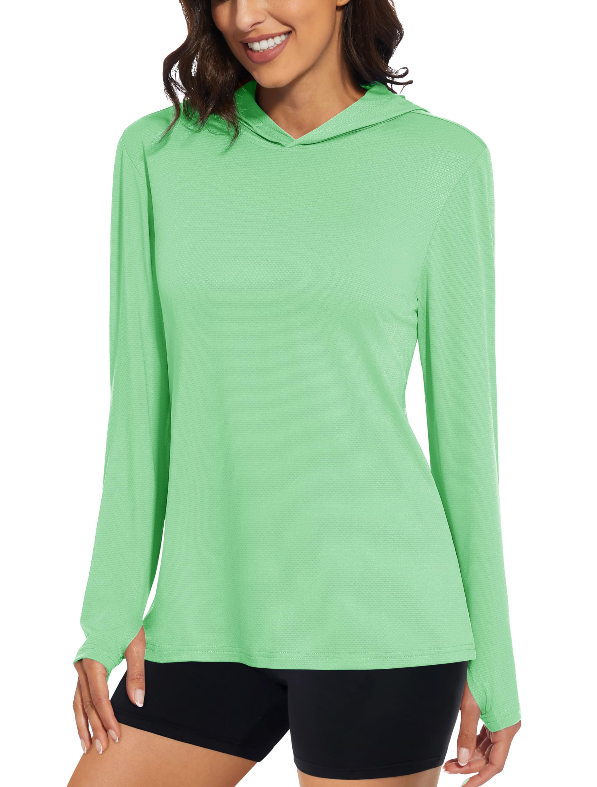 MAGCOMSEN Women's UPF 50+ Sun Protection Hoodie Long Sleeve Hiking Fishing Outdoor Shirt Quick Dry Lightweight Hoodie