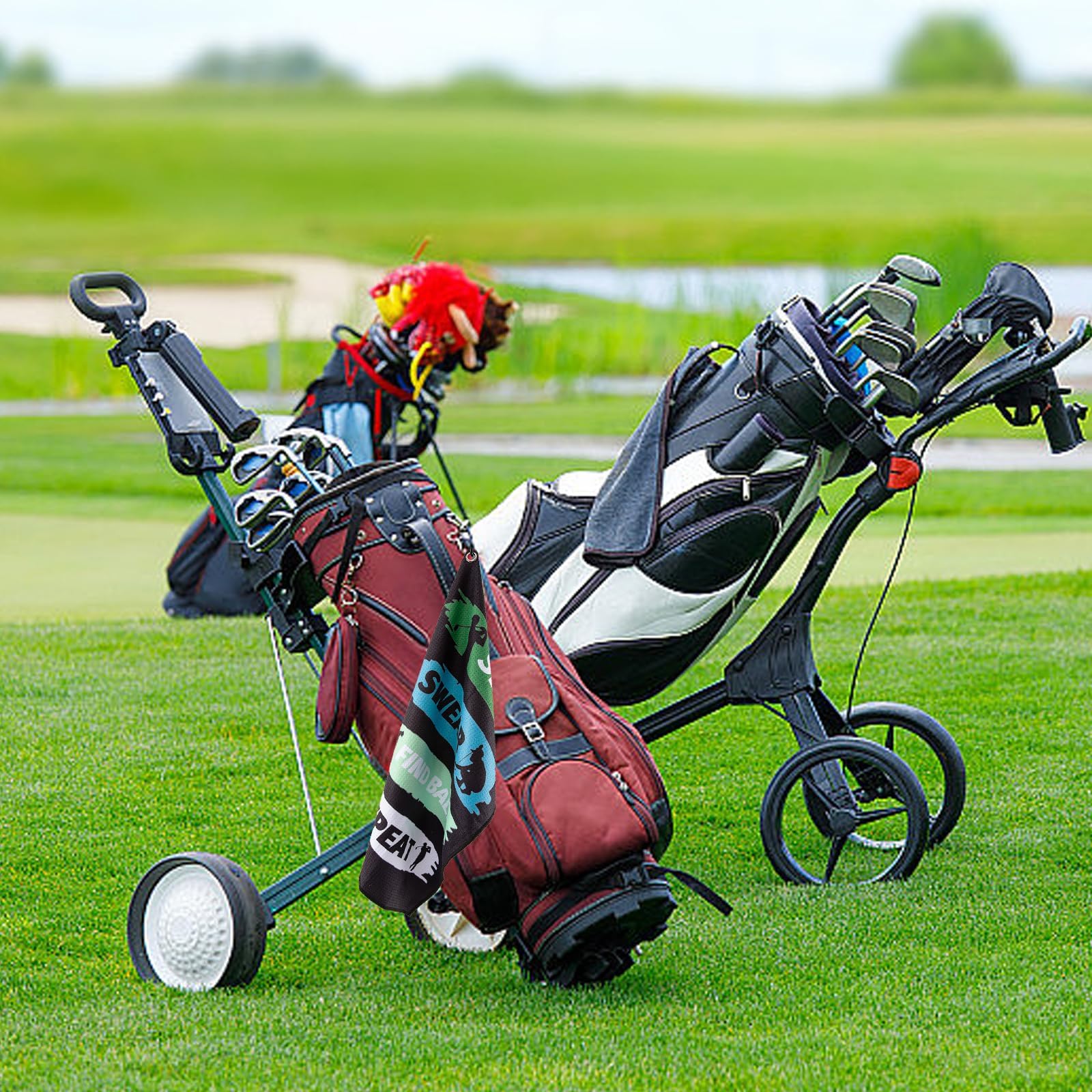 Asciugamano da golf regalo uomo marito papà accessori borsa moschettone