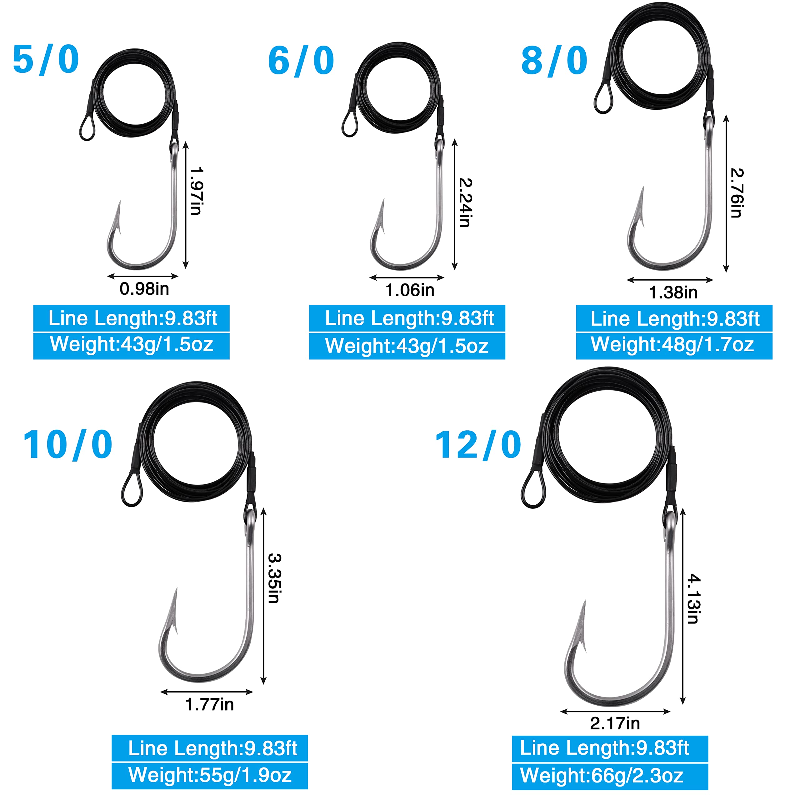 Rig per pesca a forma di squalo, in acciaio inox, con ami per tonno, squalo, ami da pesca in acque profonde, attrezzatura per pesca in acque profonde