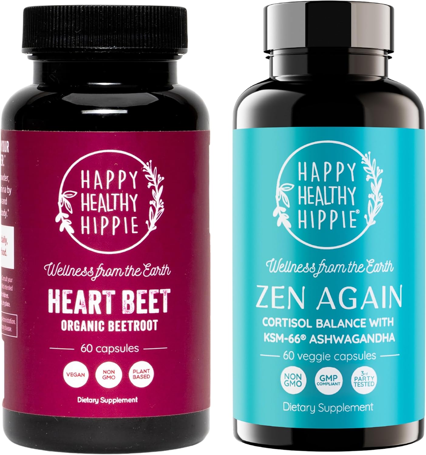 Happy Healthy Hippie Zen Again Cortisol Manager & Organic Beet Root Capsule