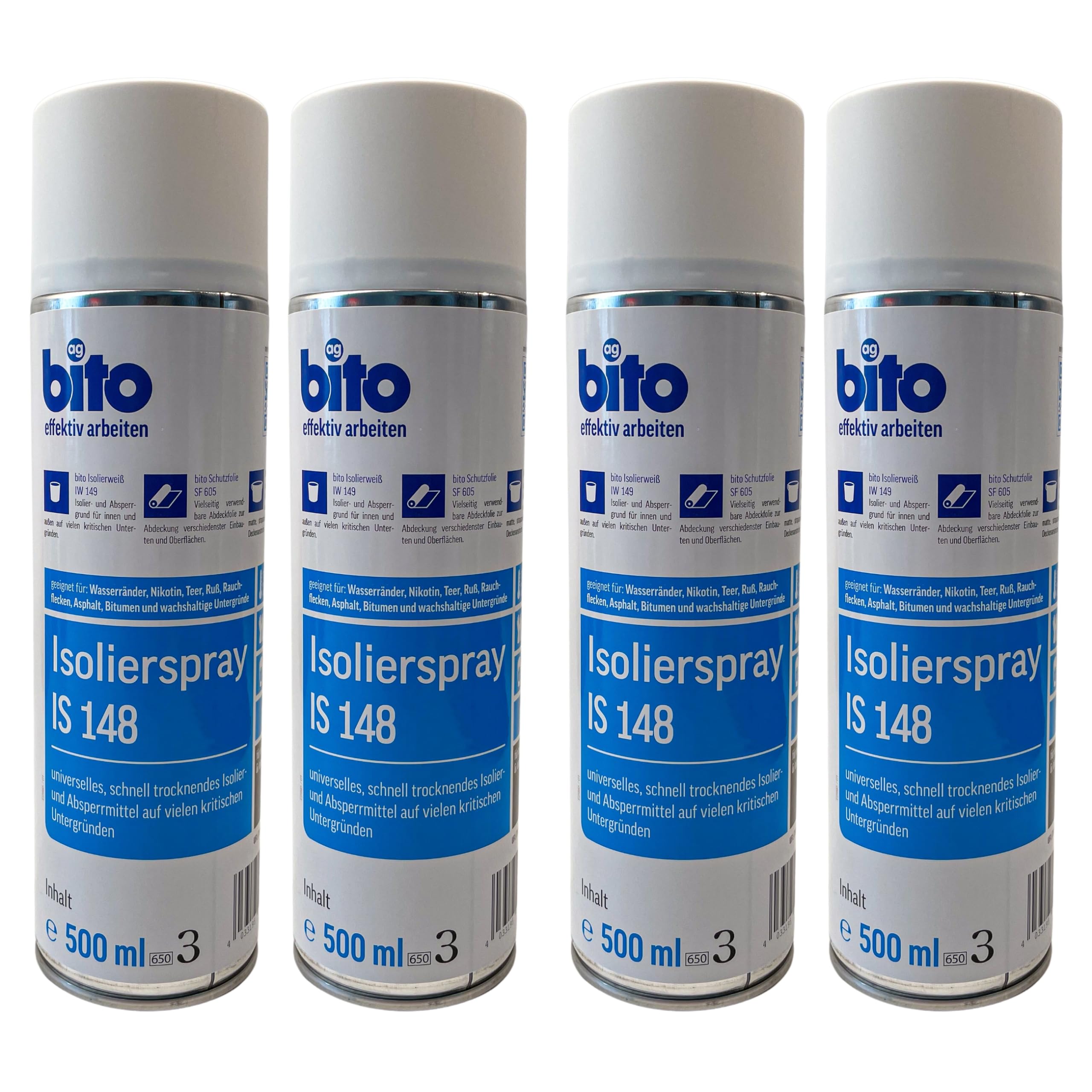 Preismaxx Isolierspray Fleckendeckerspray weiss 4 x 500ml