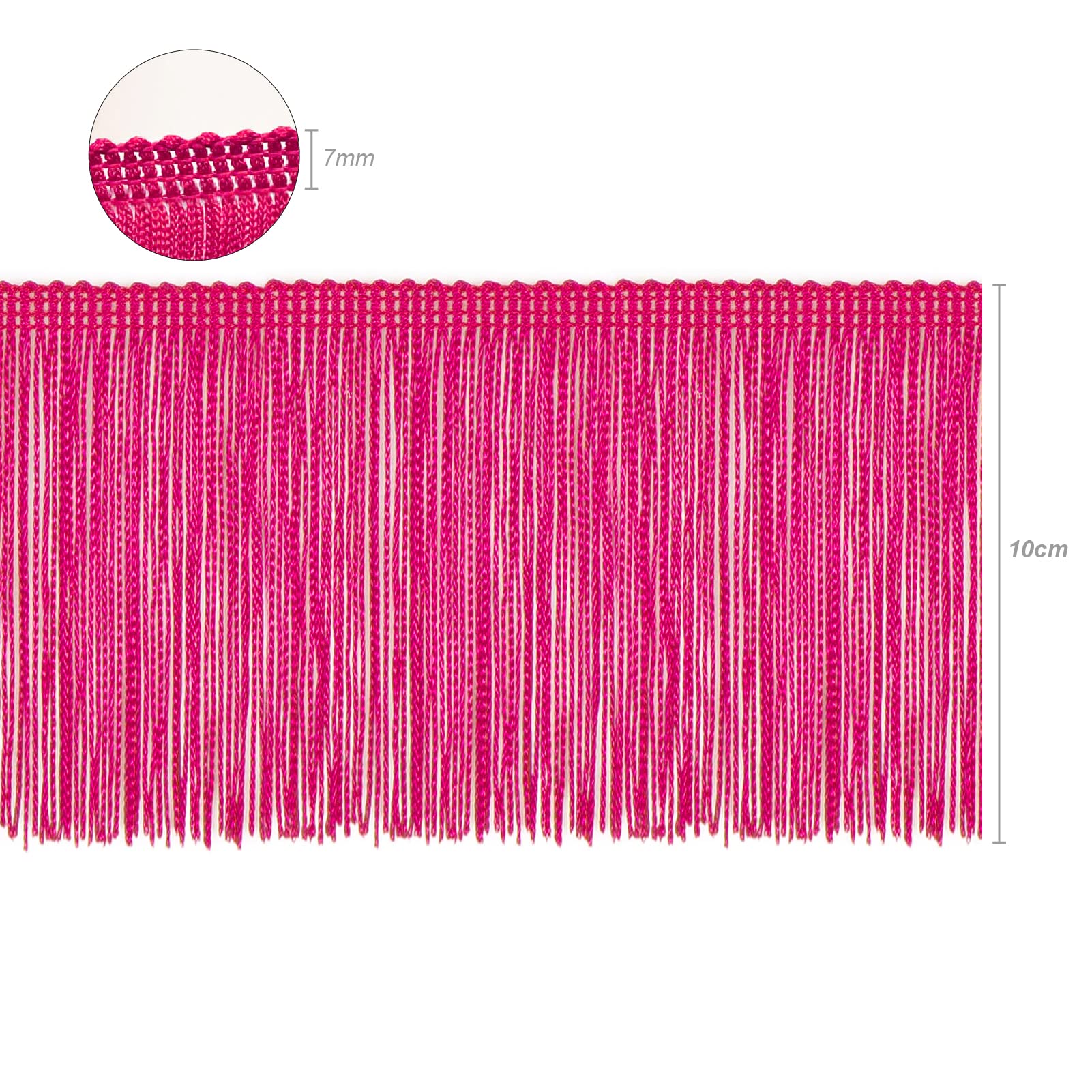 Frangia Flamenco Rayon 100% - 5 Metri - Per Costumi Danza Spagnola - Nero - Foto 5