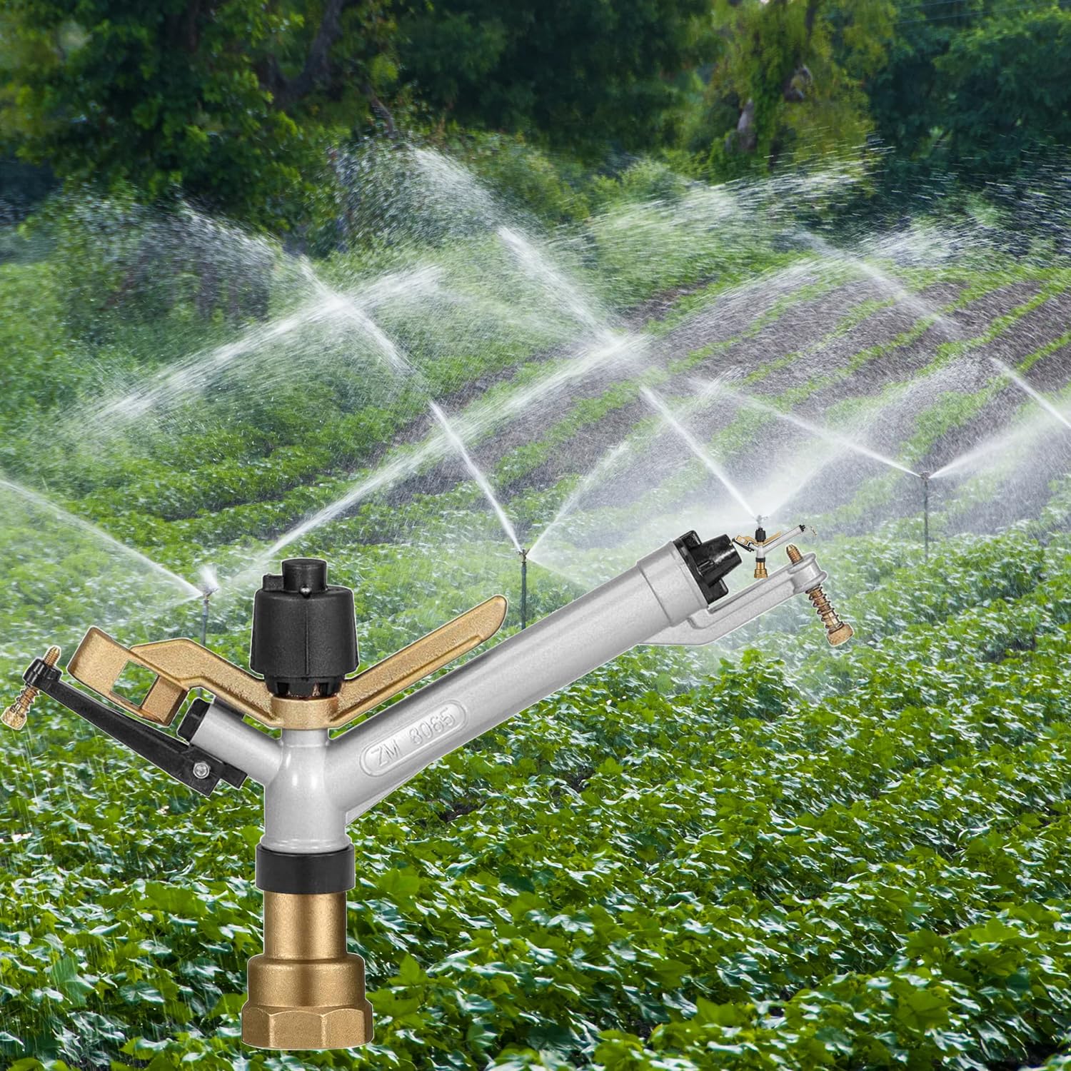 Langstrecken-Sprinkler, 3,8 cm Rasensprenger, Sprinkler für Hof, große Flächenbewässerung, Bewässerungsspritzpistole, Landwirtschaft, Bauernhof-Bewässerung, Schlagregner