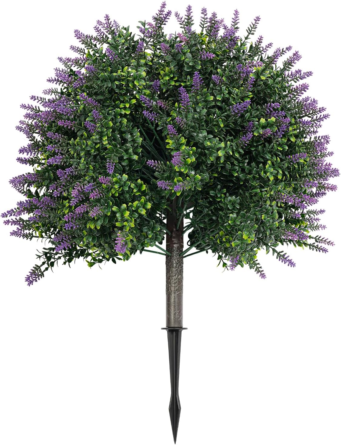 Eapmic Artificial Lavender Topiary Trees,Lavender Balls,Set of 2 Faux Potted Plants Artificial Shrubs Bushes with Lavender, Potted Bushes, Fake Evergreen Artificial Topiary (Lavender)