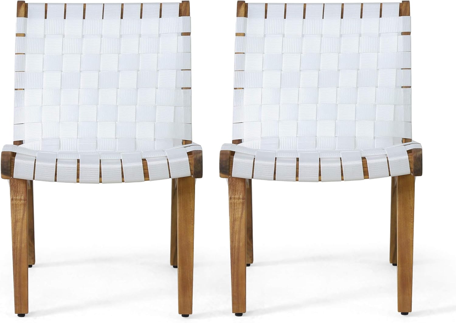 Christopher Knight Home Charlotter Outdoor Lounge Chair, White + Teak