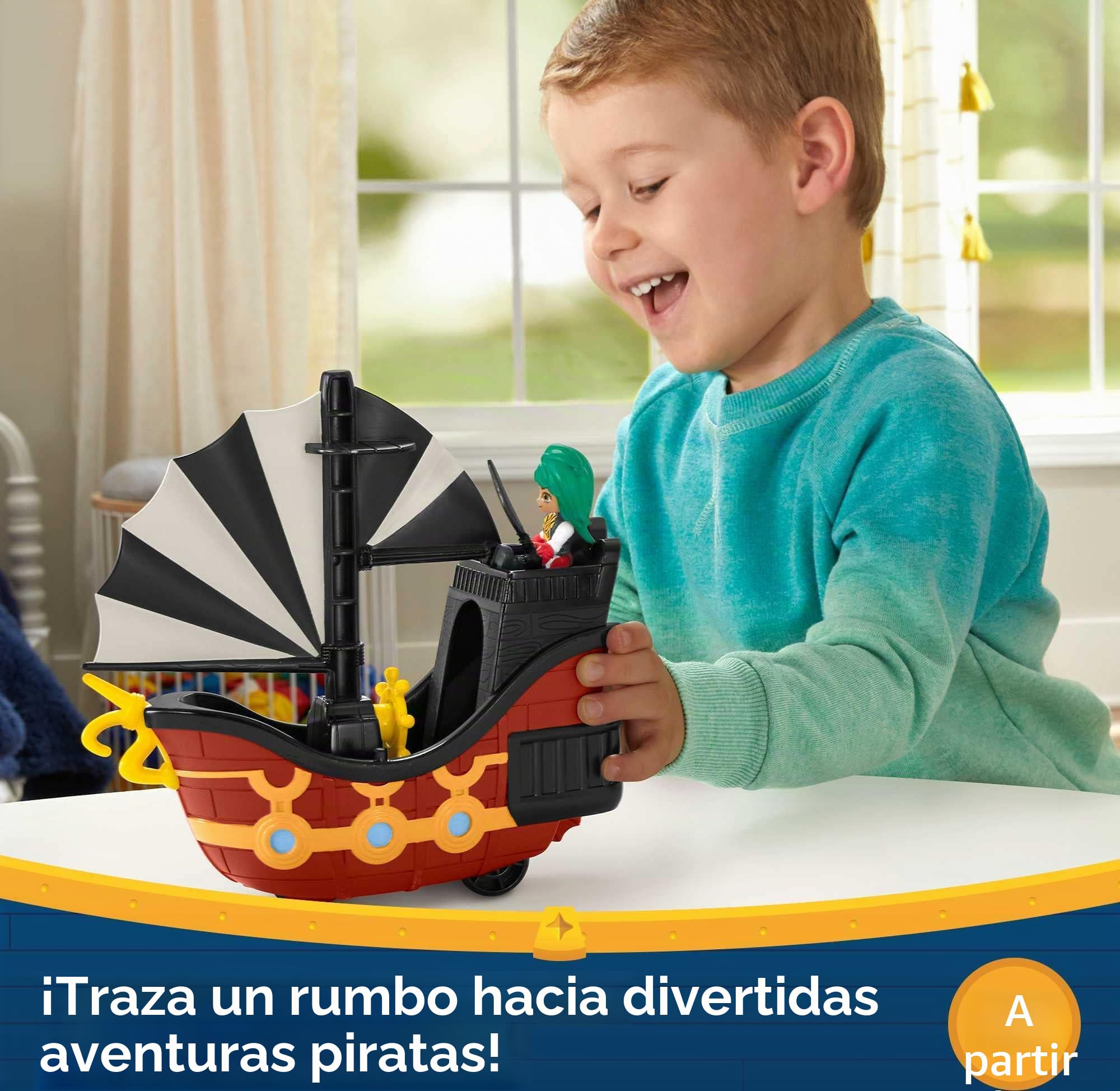 Fisher-Price Nickelodeon Santiago of The Seas Bonnie Bones Figure & El Calamar Pirate Ship Toy for Preschool Pretend Play Ages 3 Years and up
