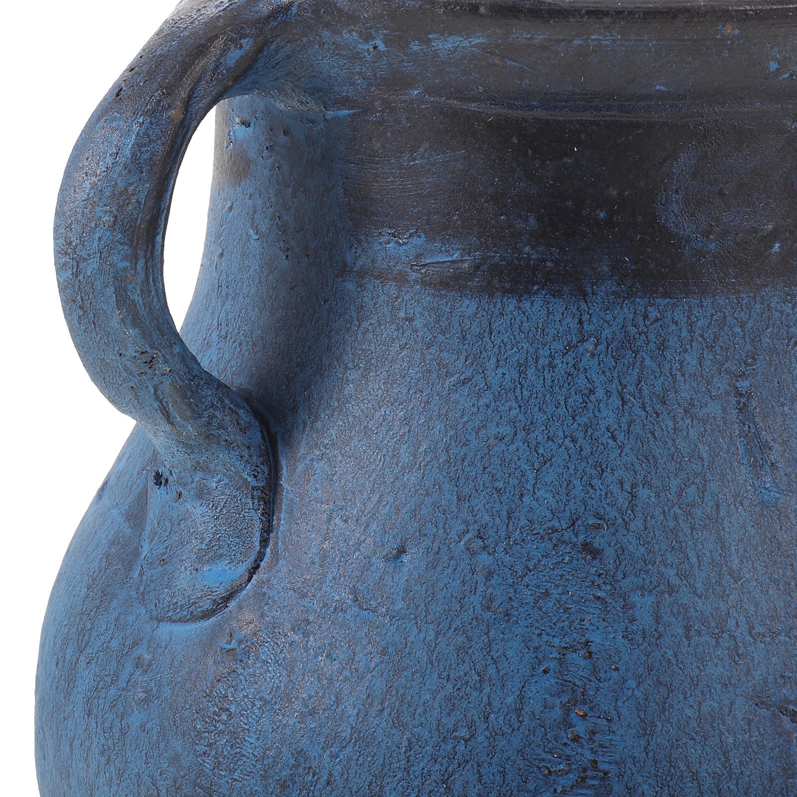 Rustikale Tischvase aus Keramik mit Weiter Öffnung für Blumen | Navy, und Wasserhaltend, für Frische oder Künstliche Arrangements, Geeignet für Stillleben und Kunstkurse