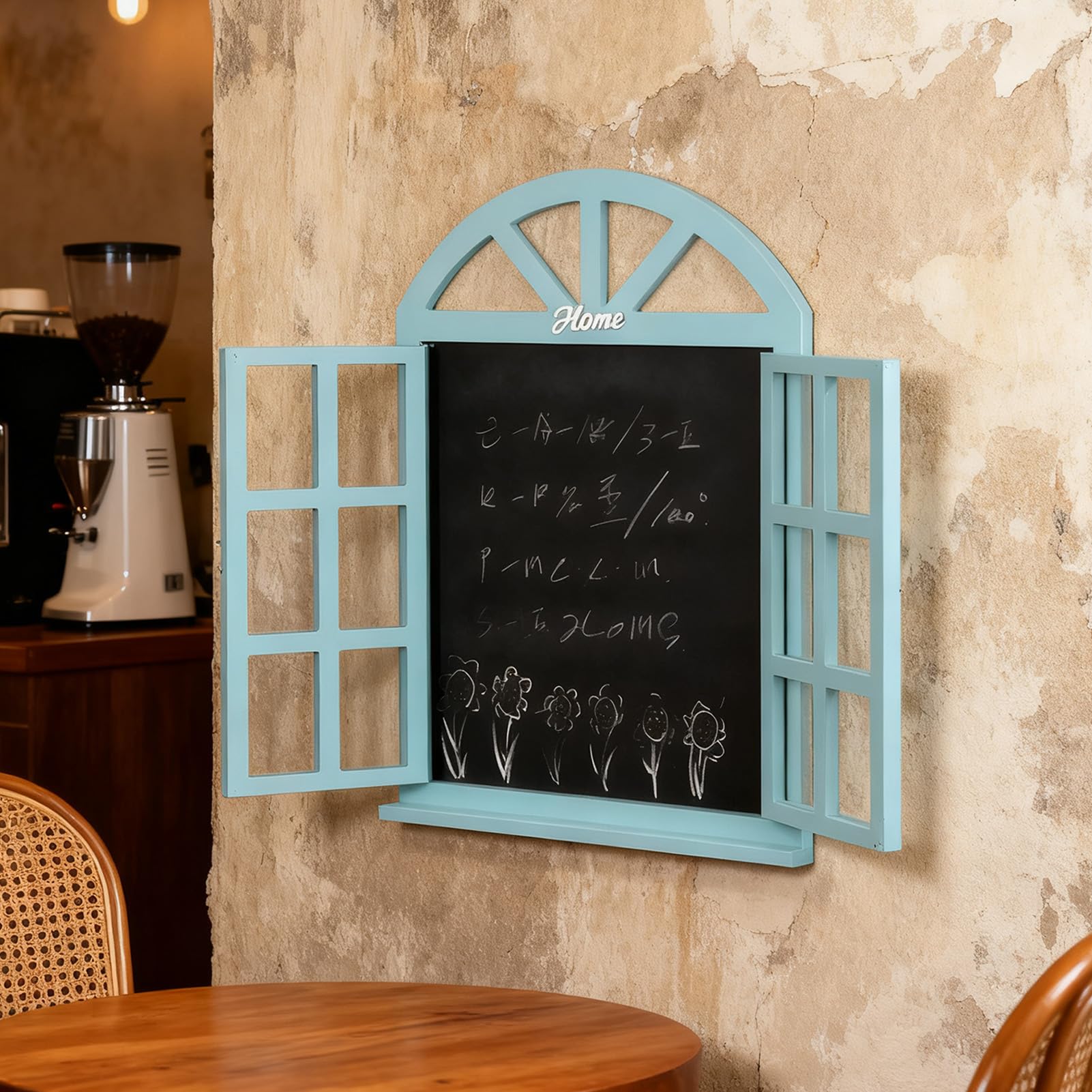 Wiszący Znak Tablicy, Drewniana Wymazywalna Tablica ogłoszeń w Kształcie Ramy Okiennej z Litego Drewna, do Kawiarni, Restauracji, Kawiarni, ślubnych Dekoracji Wnętrz (7702A-01)