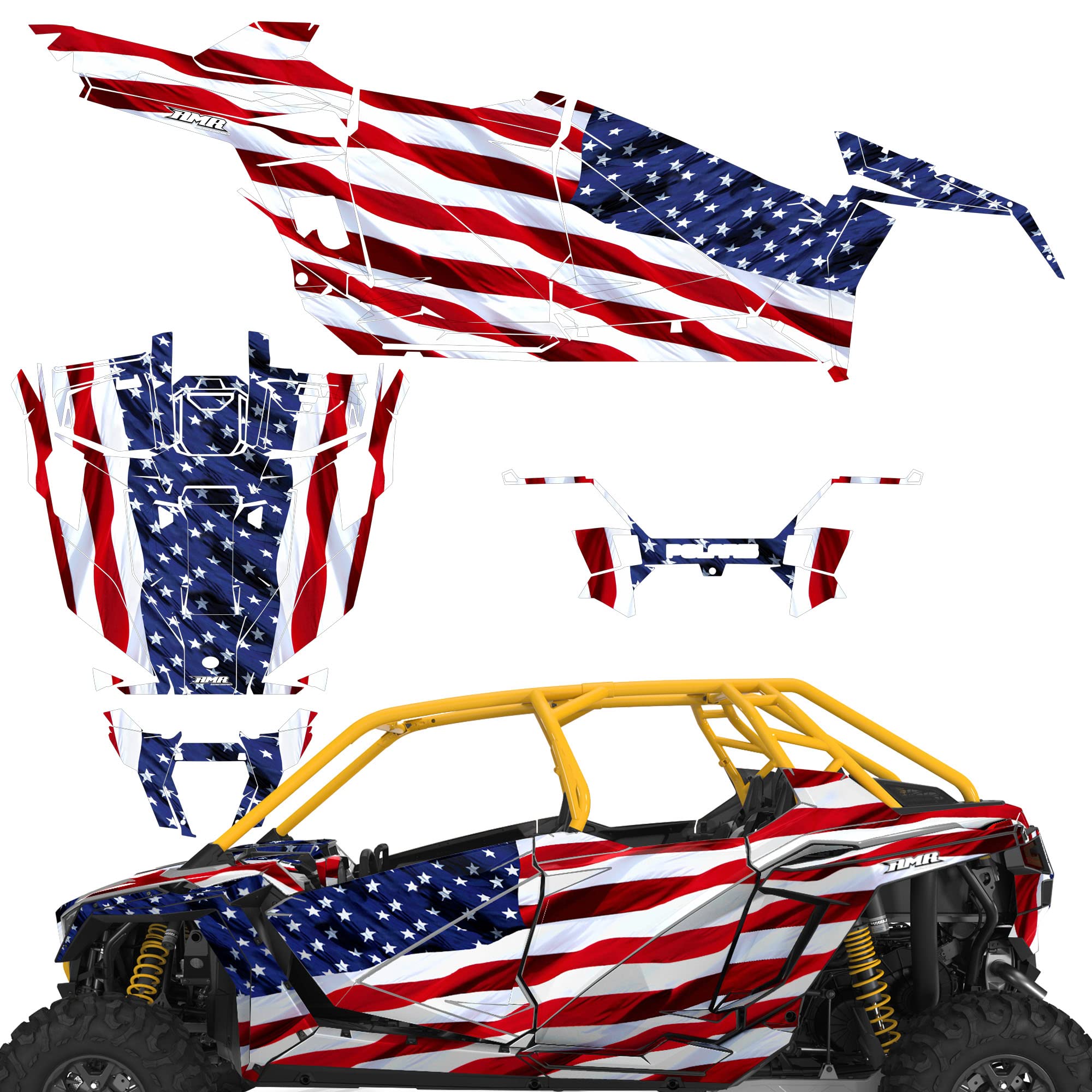 Amazon.com: AMR Racing UTV Graphics kit Sticker Decal Compatible with ...
