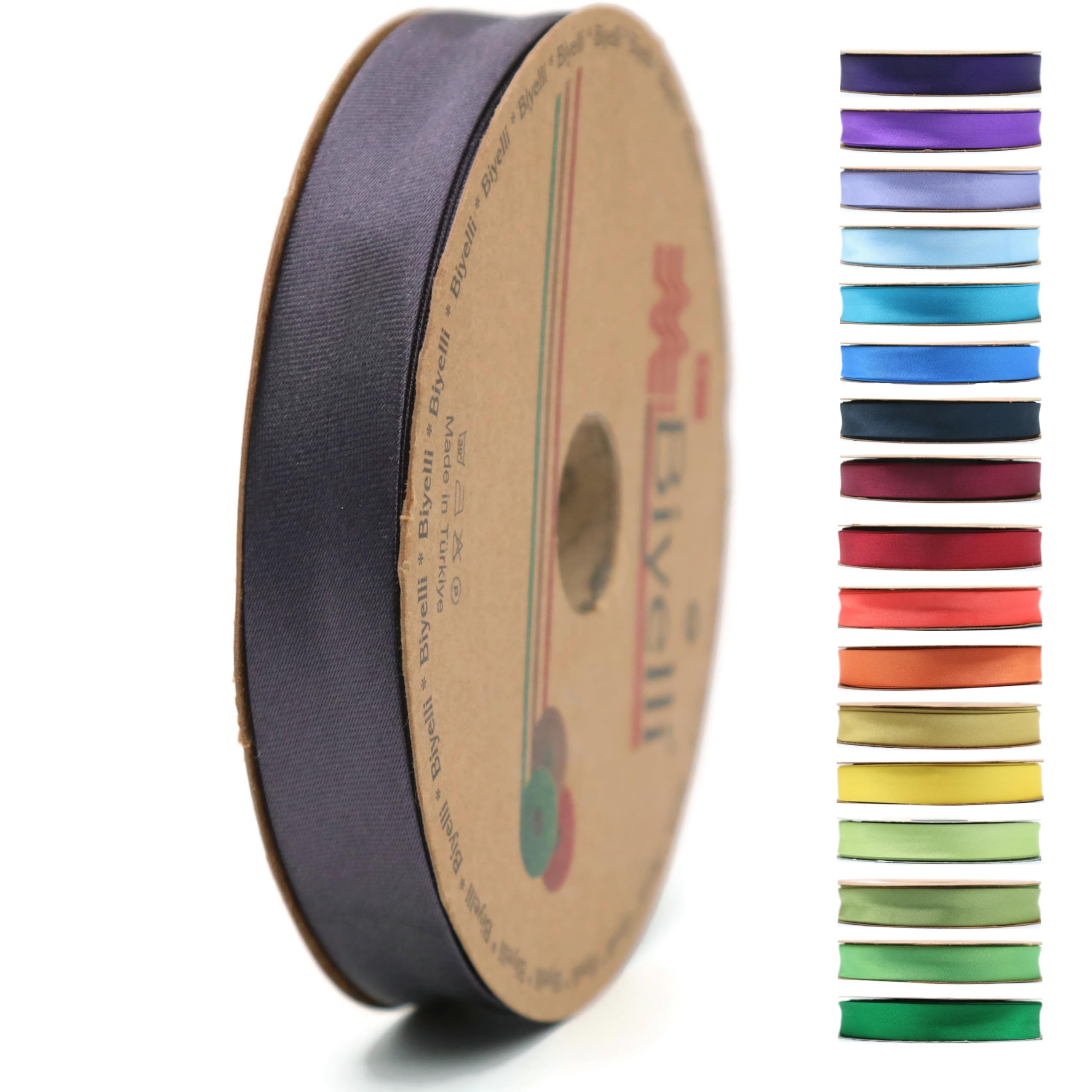 Fold Satin Bias Tape - 99+ Colors - 3/4 Inches Wide - 27 Yards - Fold Satin Binding Bias Ribbon Fabric Piping Bias Binding Tape for Sewing Clothing DIY BYS71