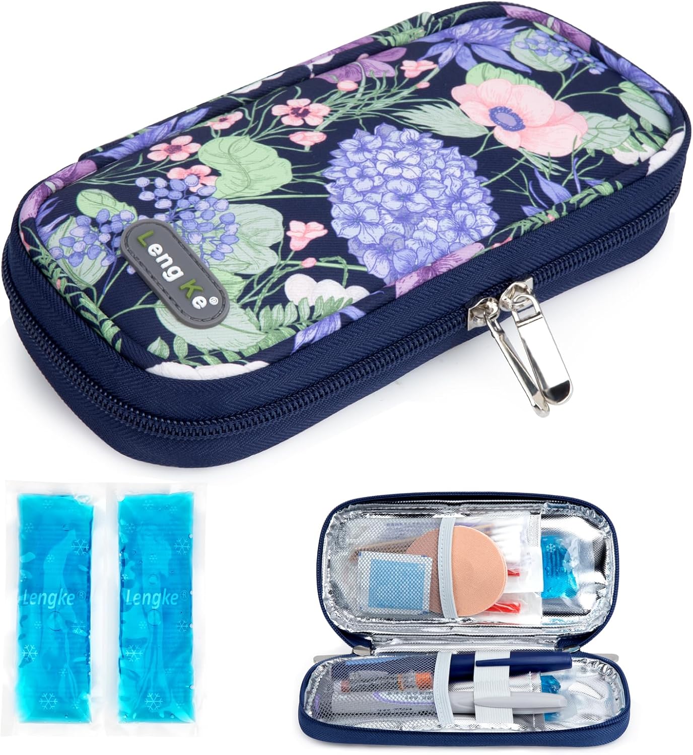 YOUSHARES Insulin Cooler Travel Case - Diabetic Case Insulated Organizer Portable Cooling Bag for Insulin Pen and Medication Diabetic Care Supplies with 2 TSA Approved Ice Pack