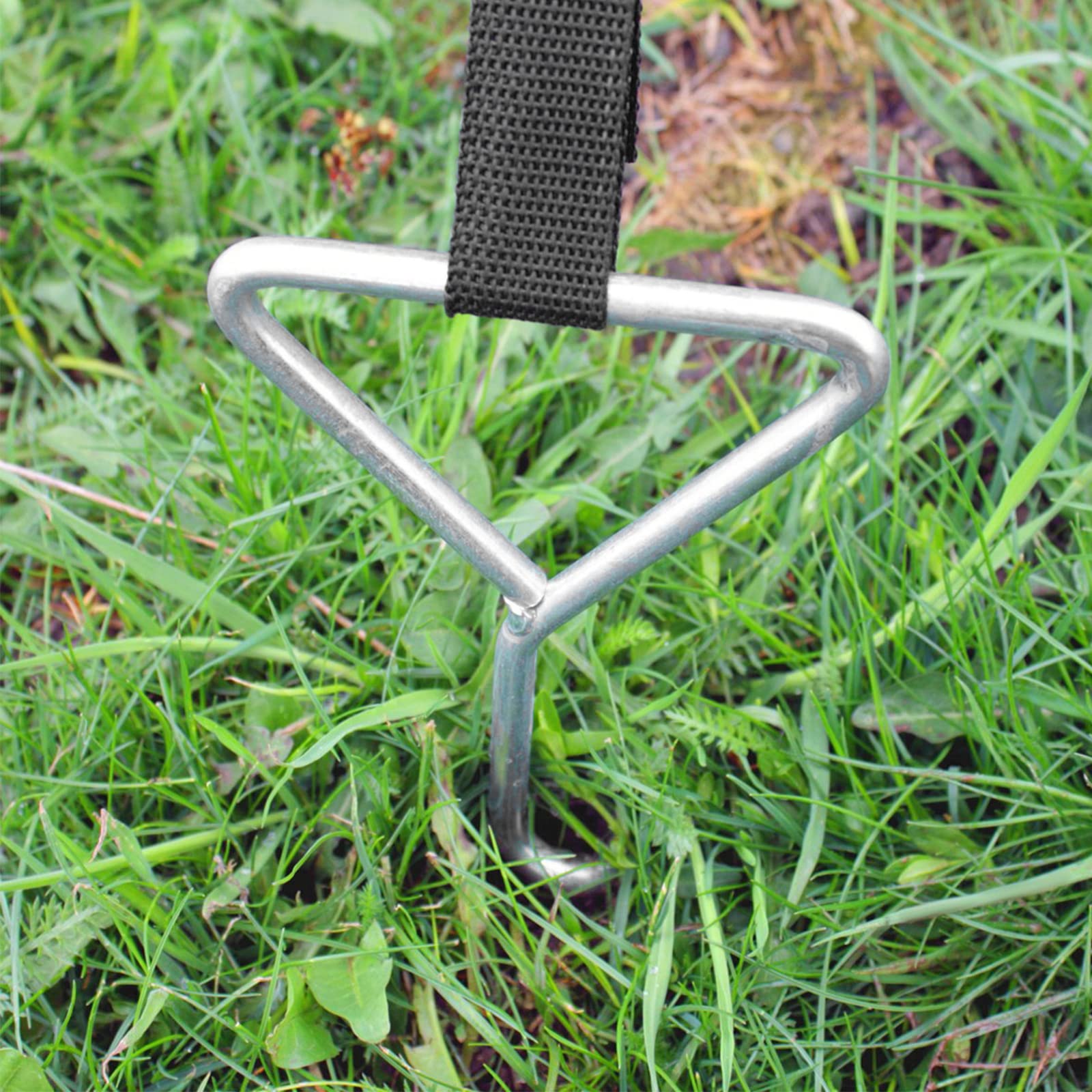 SINJEUN Set di 6 kit di ancoraggio per trampolino, kit di ancoraggio per trampolino, resistente con cinghie regolabili da 2,3 m, kit di fissaggio a spirale per tende, altalene, capannoni da giardino,