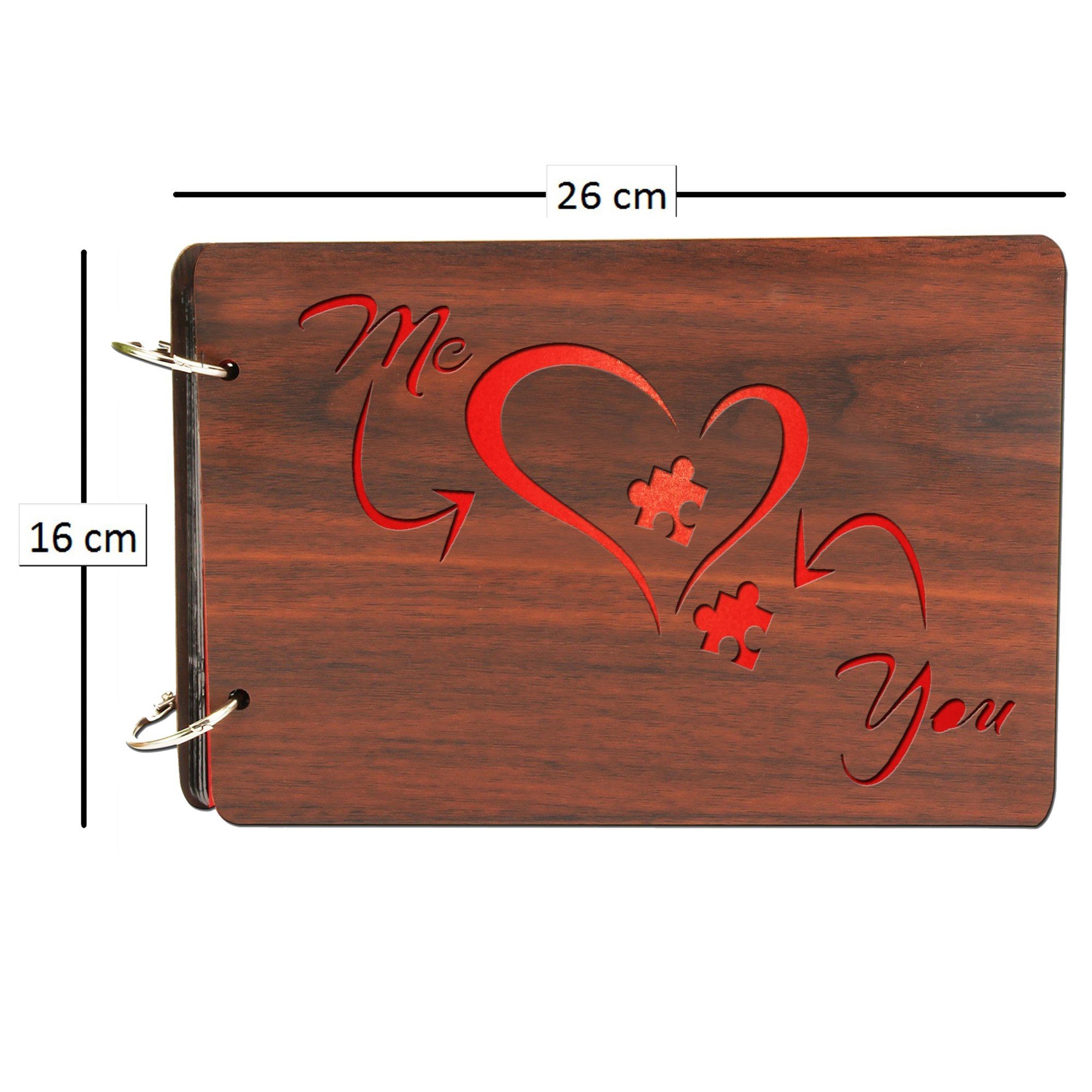 Sehaz Artworks MeYouPieceOfHeart Scrapbook Photo Albums For 4x6 Photos For Baby Birthdays, Couples Husband Wife Wedding Anniversary Gift (26 Cm X 16 Cm X 4 Cm, Brown) 2