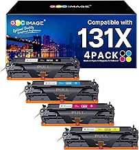 GPC Image Toner Cartridges Replacement for HP 131X 131A CF210X CF211X CF213X CF212X Compatible with Laserjet Pro 200 Color M251n M251nw MFP M276n M276nw (Black, Cyan, Magenta Yellow, 4 Pack)
