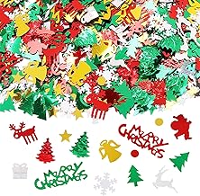 Christmas Confetti, Pentagram, Snowflake, Santa Claus, Christmas Tree, Multicolor Confetti, Festive Decoration [30g]