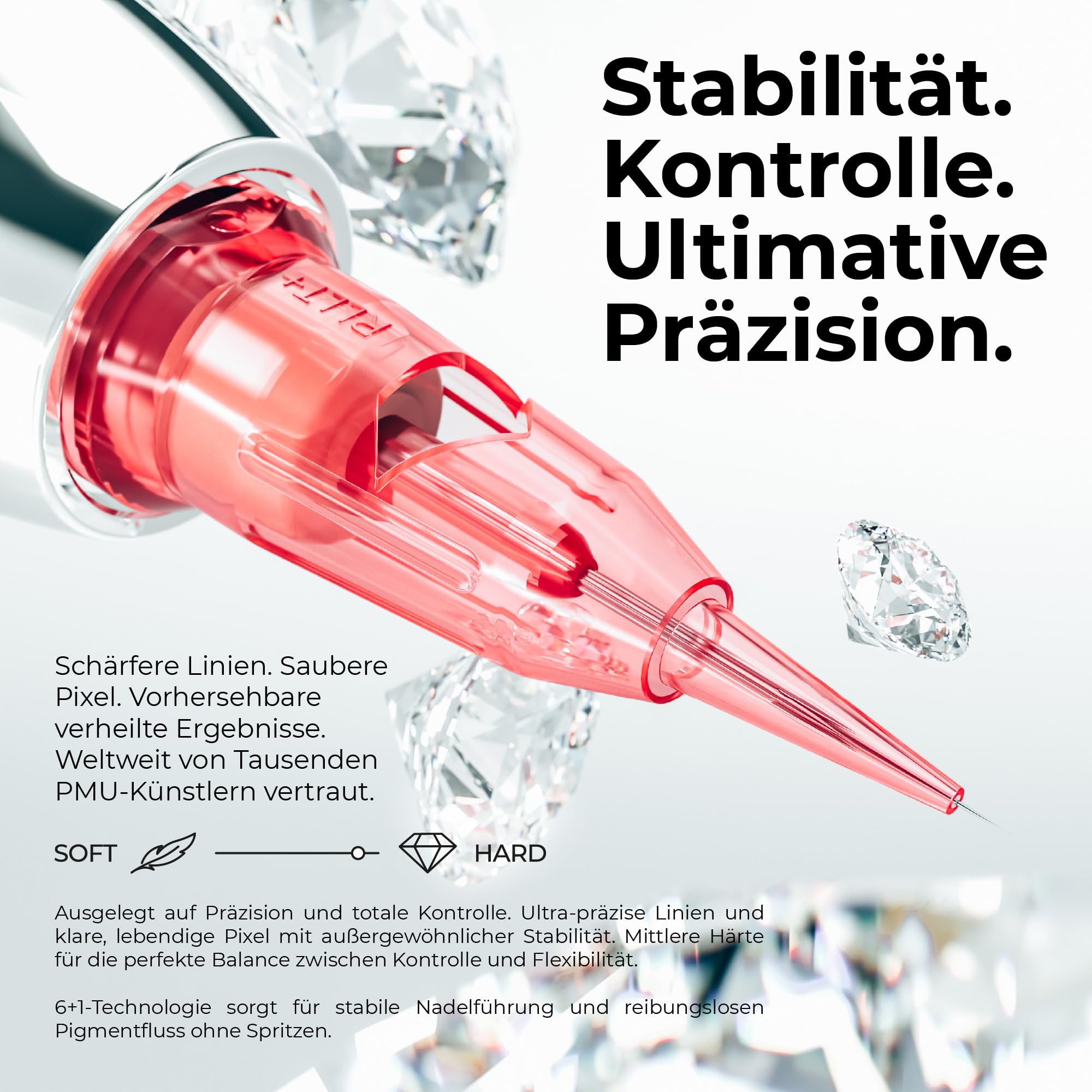 Kwadron Optima PLUS 20 Stück - 25/1RLLT - #08 0.25mm - Long Taper - Professional Permanent Makeup - Tattoo PMU Nadeln Set Cartridges - Tattoo Zubehör für Augenbraue, Eyeliner, Lip Contour