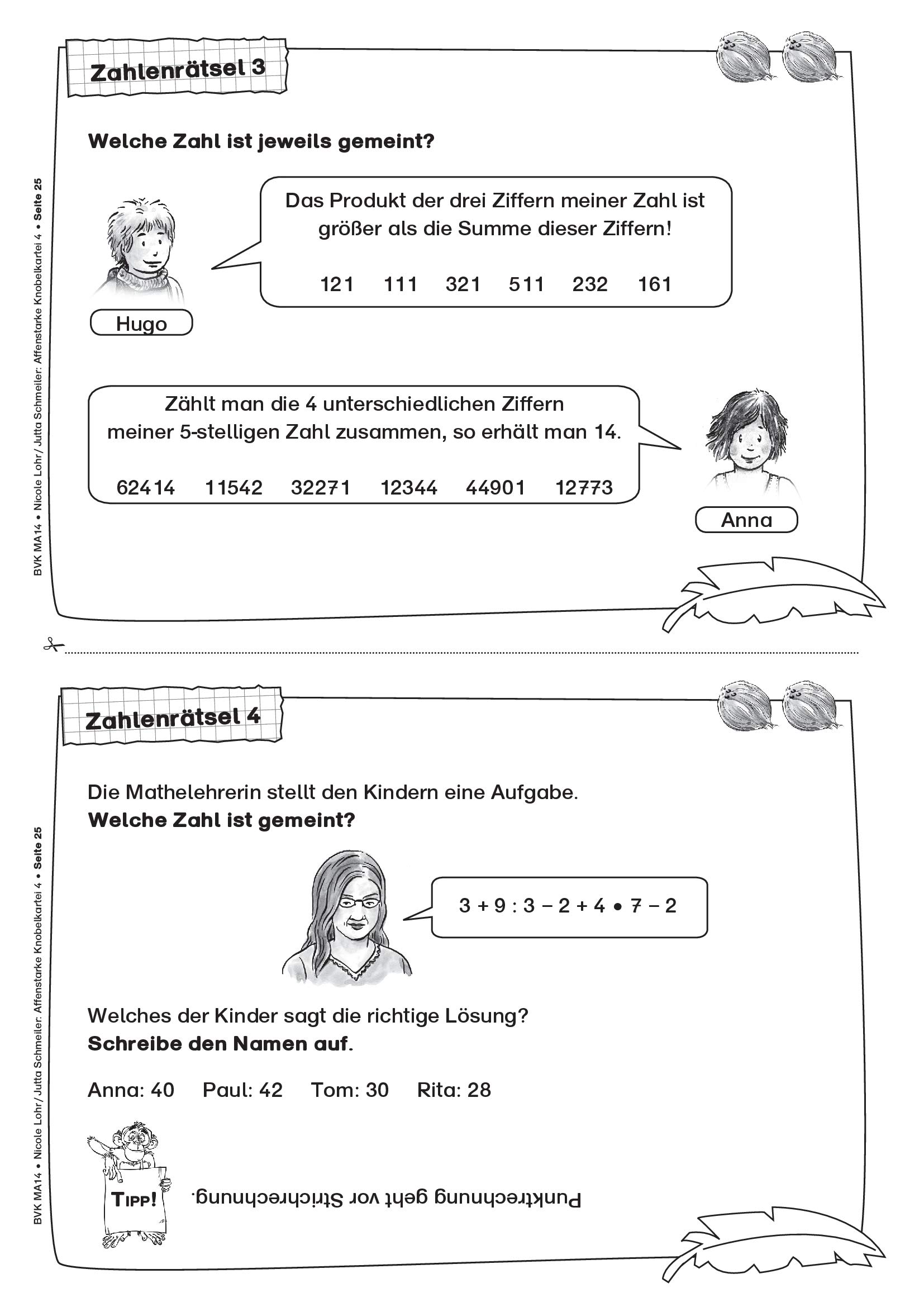 Affenstarke Knobelkartei Klasse 4