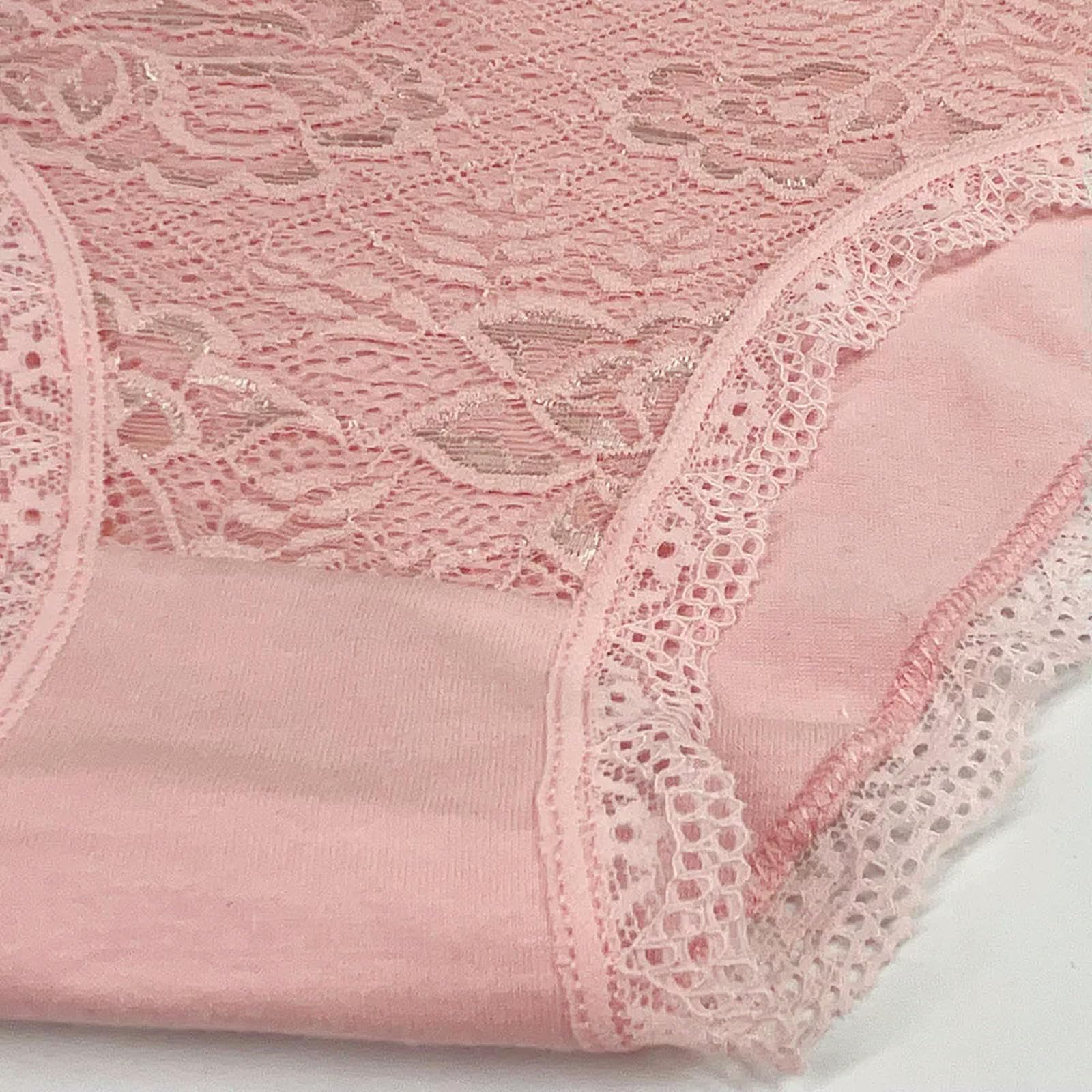 Bielizna damska, 5 sztuk Zestaw Sexy Low Rise Bielizna Miękkie Bielizna Koronkowe Przezroczyste Damskie Bawełniane Figi Damskie Majtki R007-XL (60-70kg)