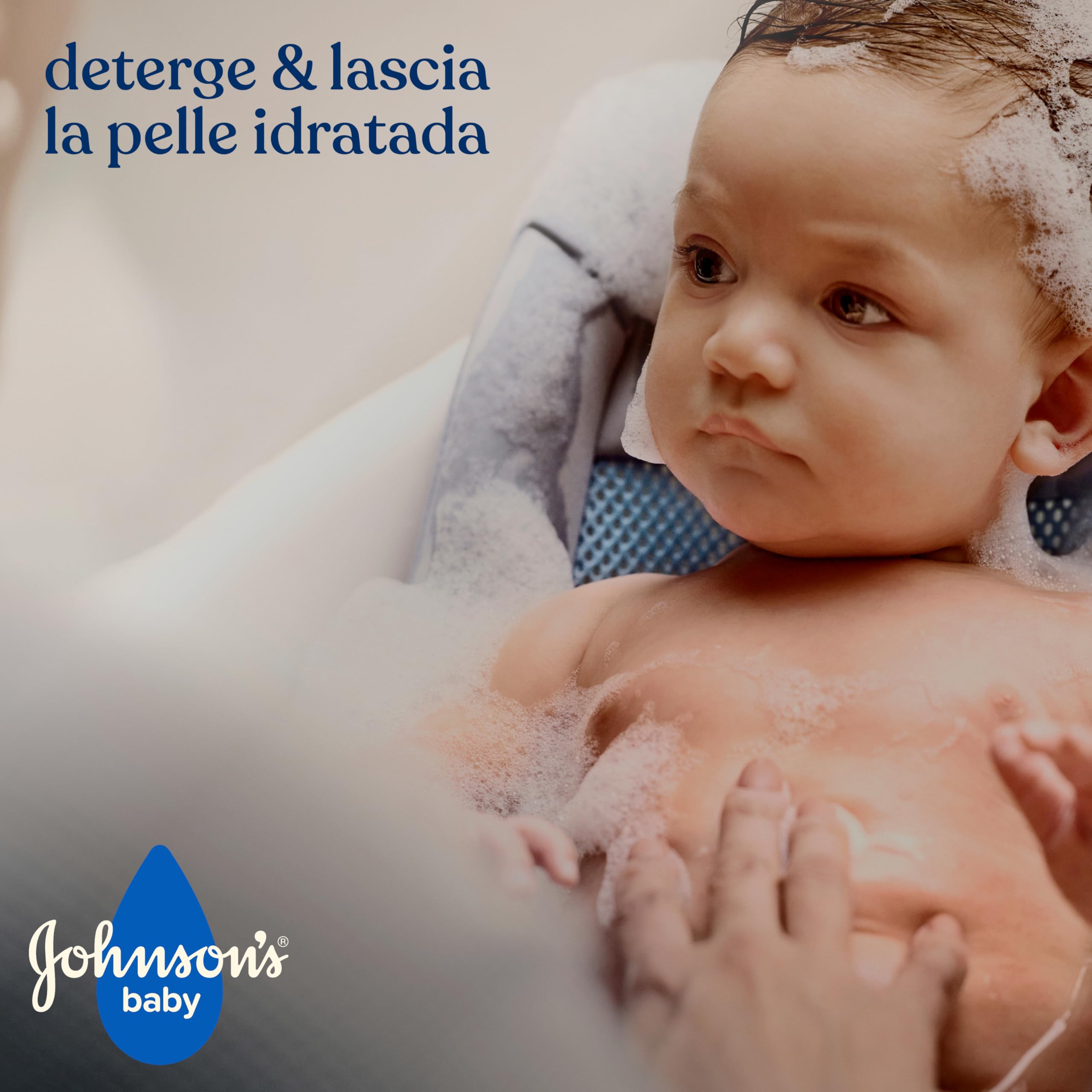 Johnson's Baby Top-to-Toe 3 in 1 Bagno dalla Testa ai Piedi 500 ml Bagnoschiuma e shampoo bambini per viso corpo e capelli